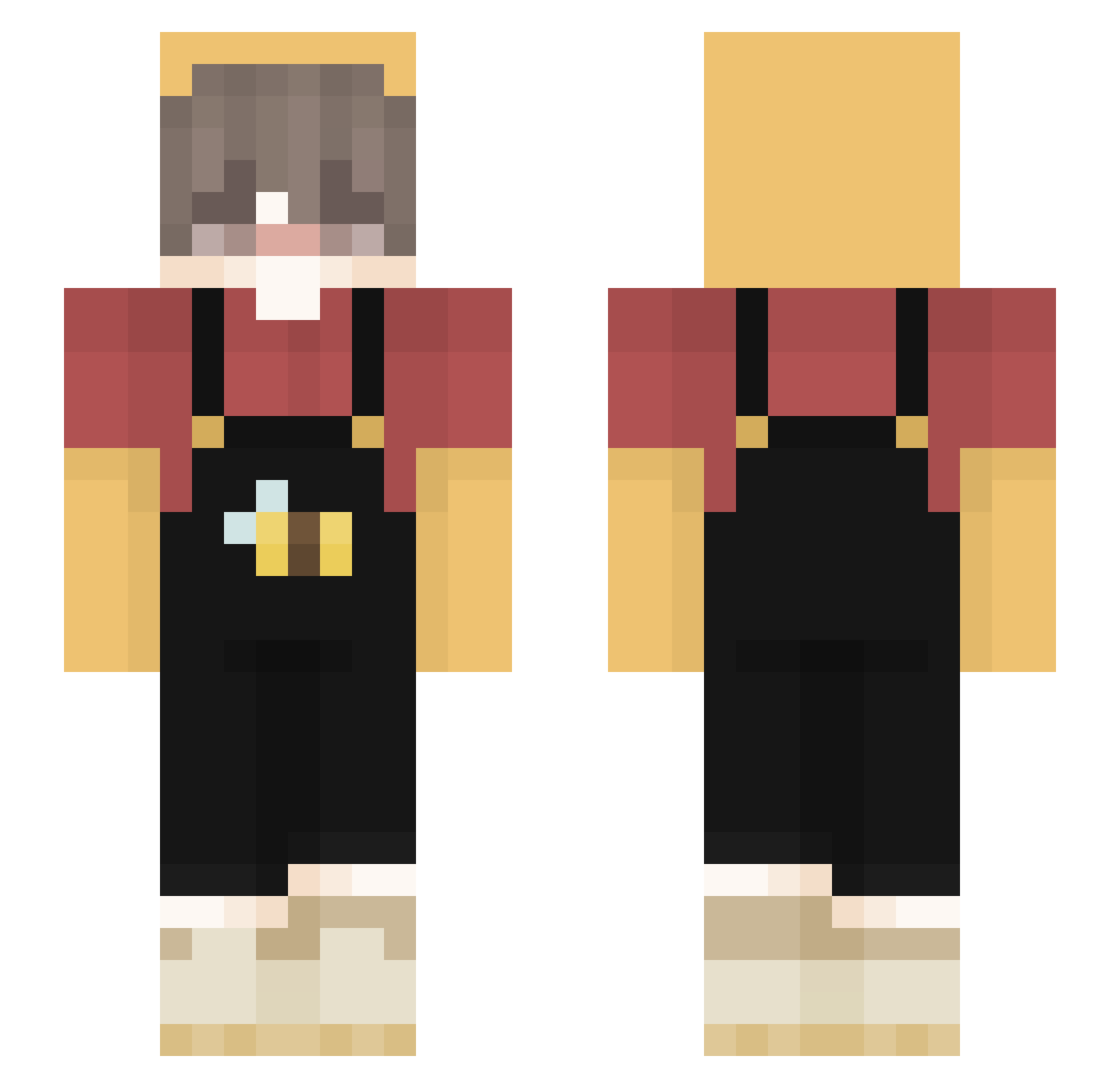 Artronix Minecraft skin, front and back view