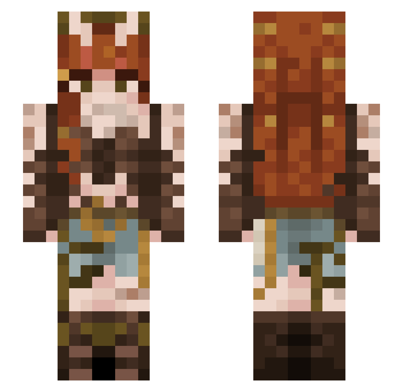 kiekoisme Minecraft skin, front and back view