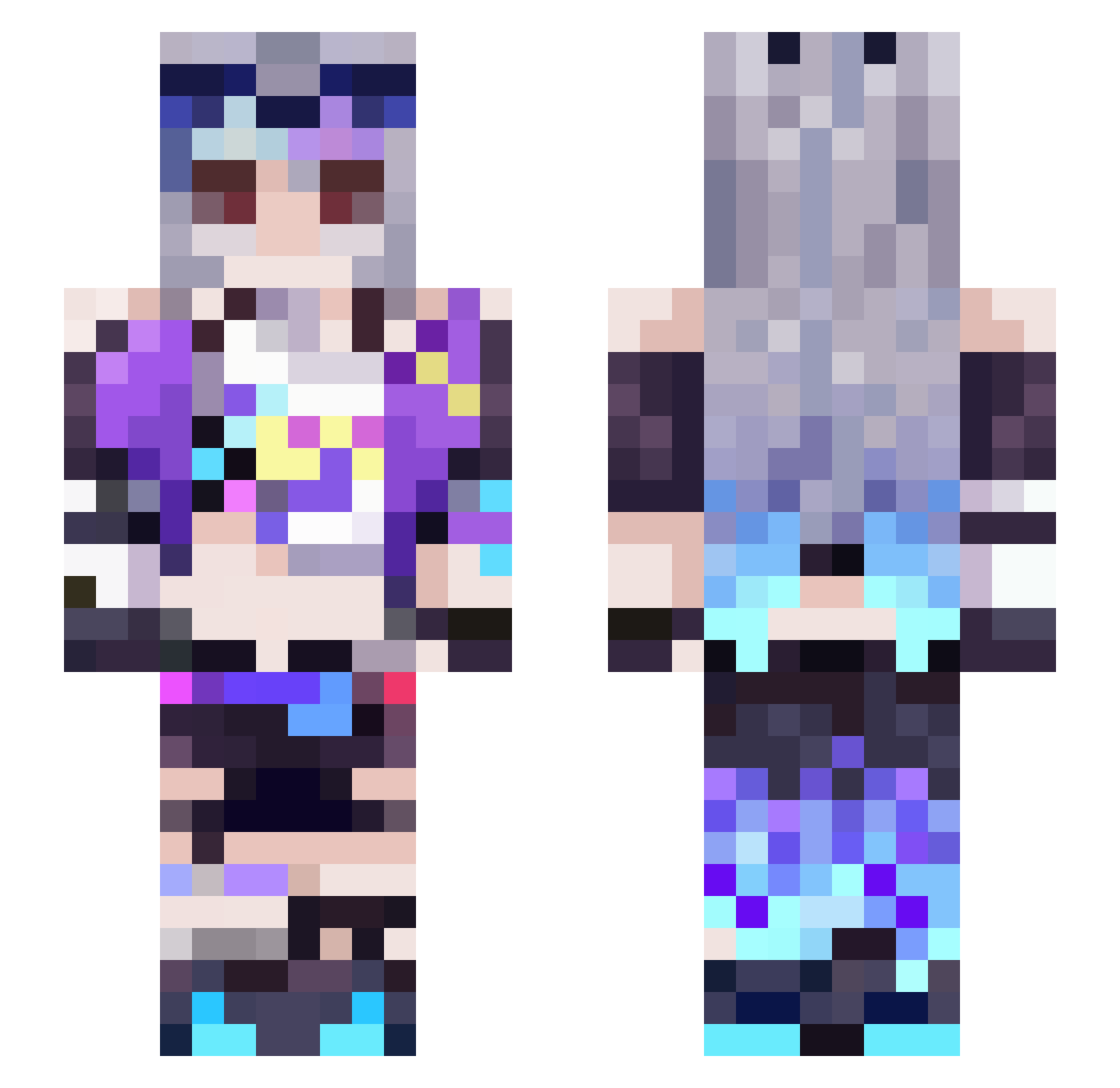 jim1102 Minecraft skin, front and back view