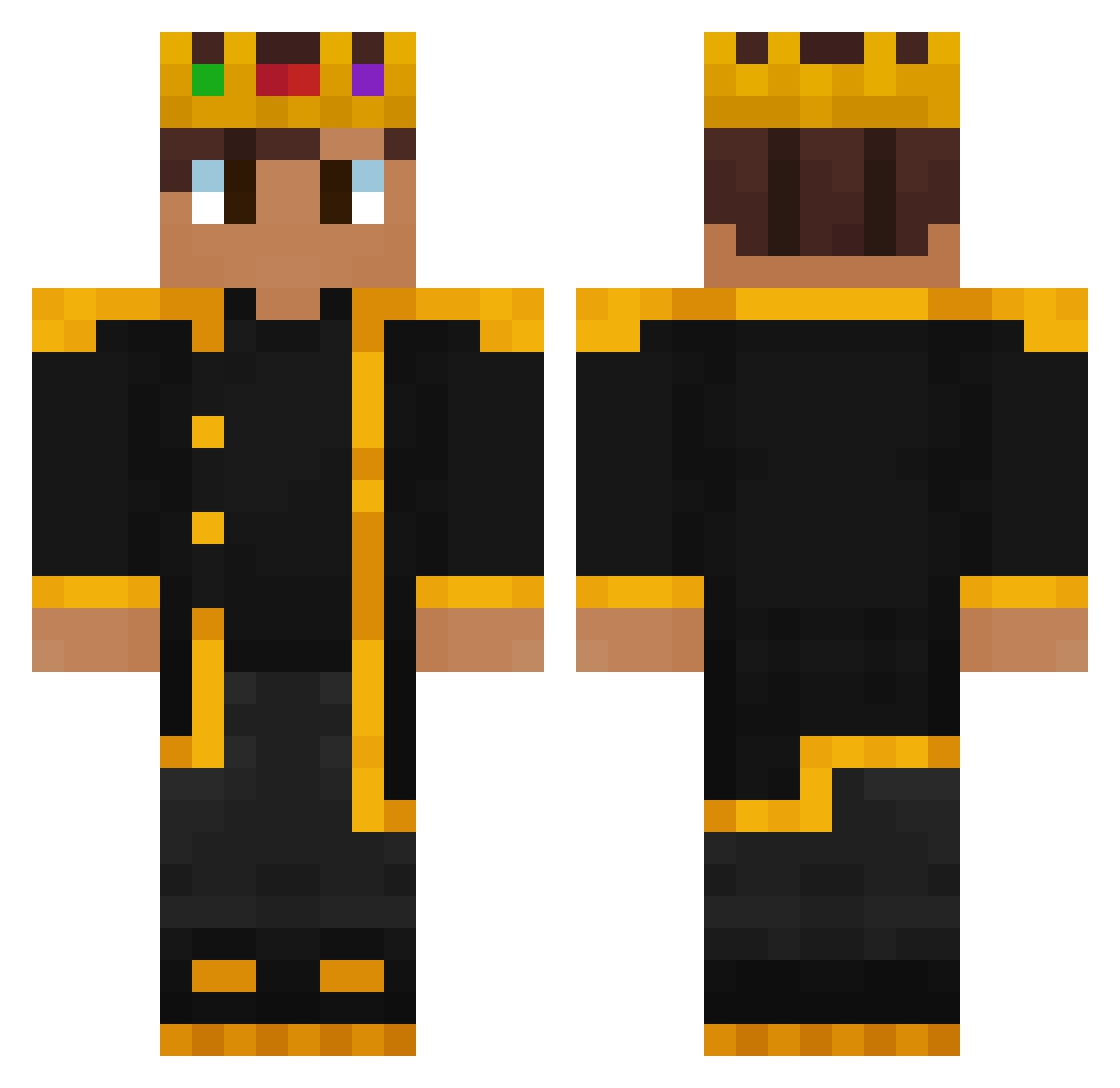 Zer0X246 Minecraft skin, front and back view