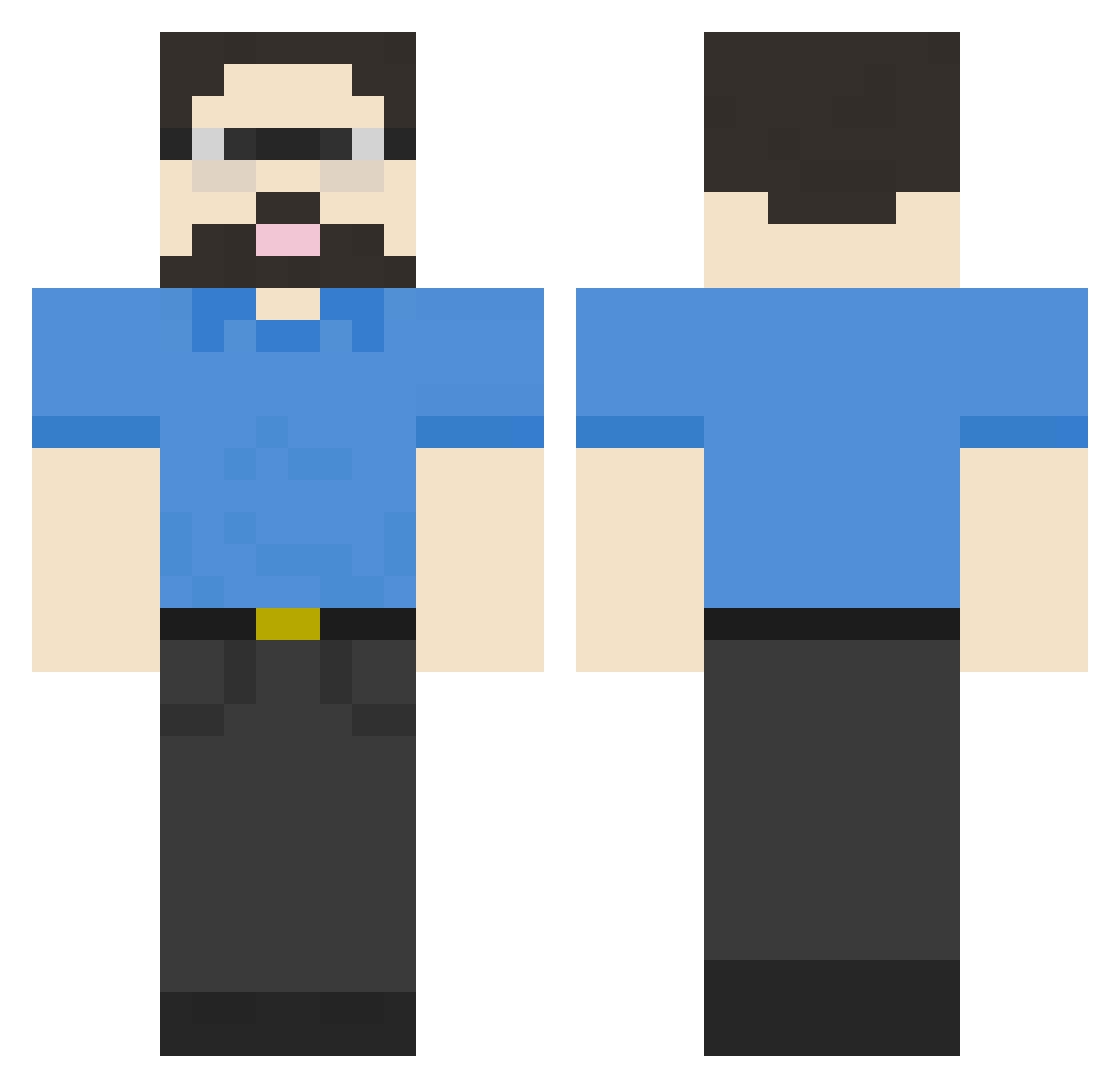 faxini Minecraft skin, front and back view