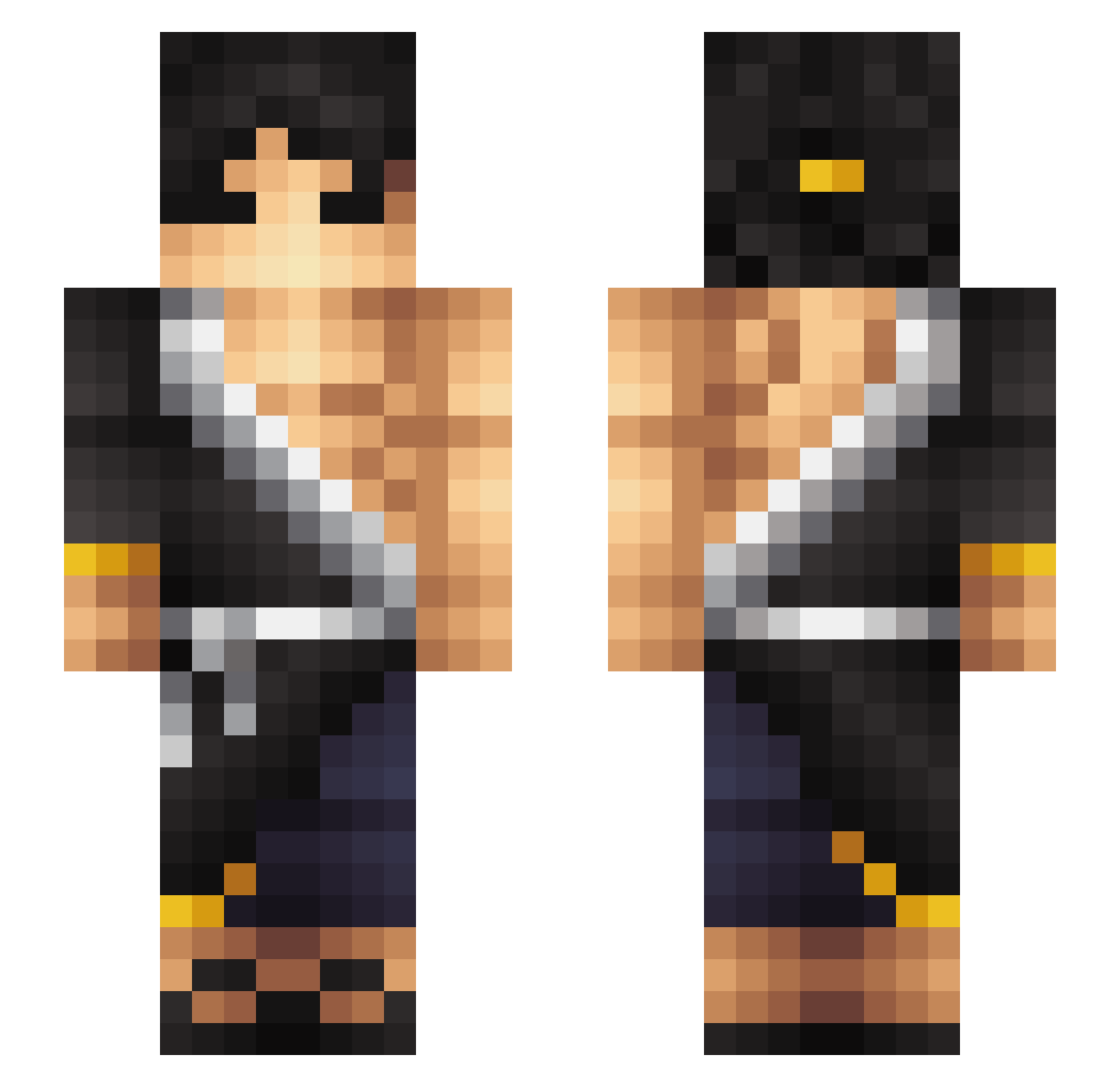 MrLasco Minecraft skin, front and back view