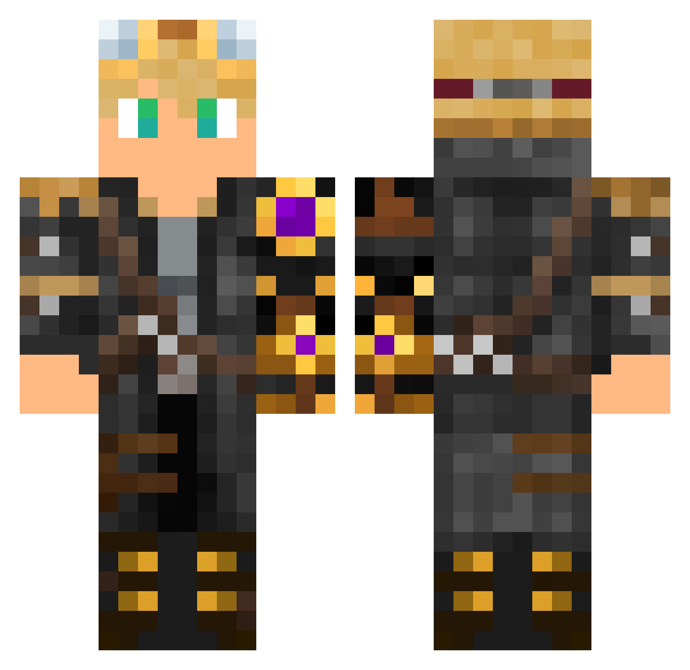 Selfangel Minecraft skin, front and back view