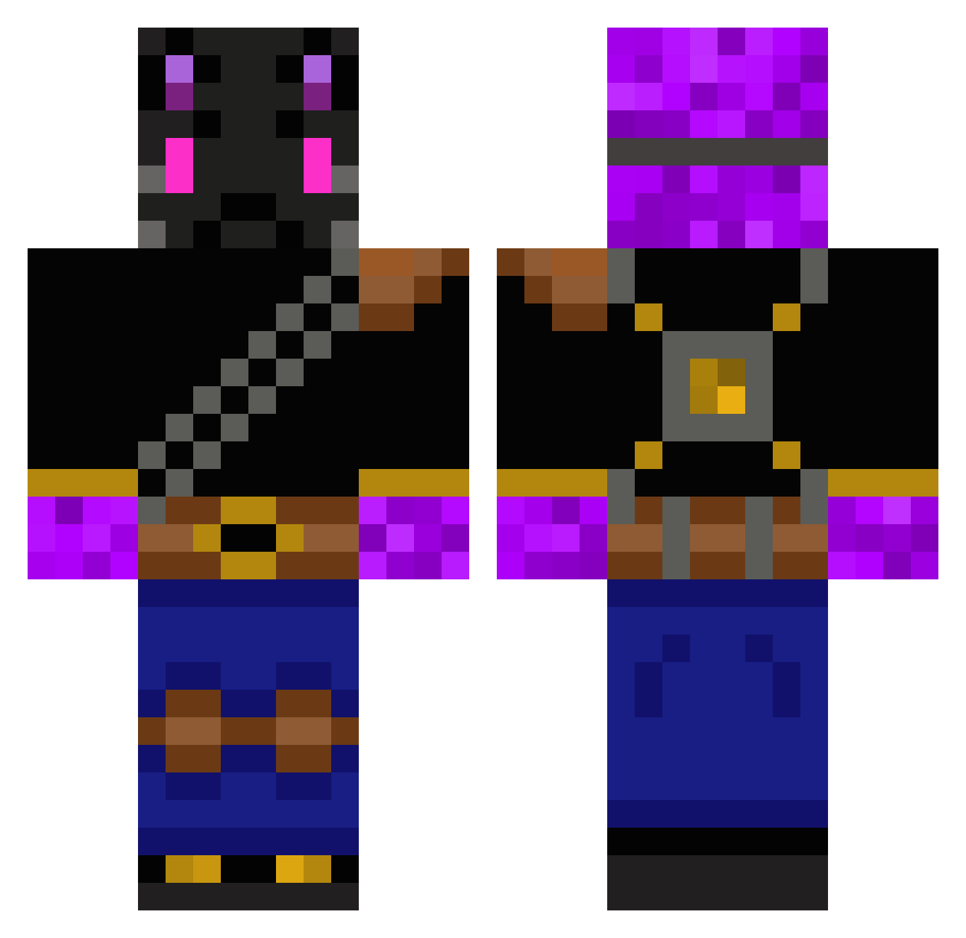 Robodog72 Minecraft skin, front and back view