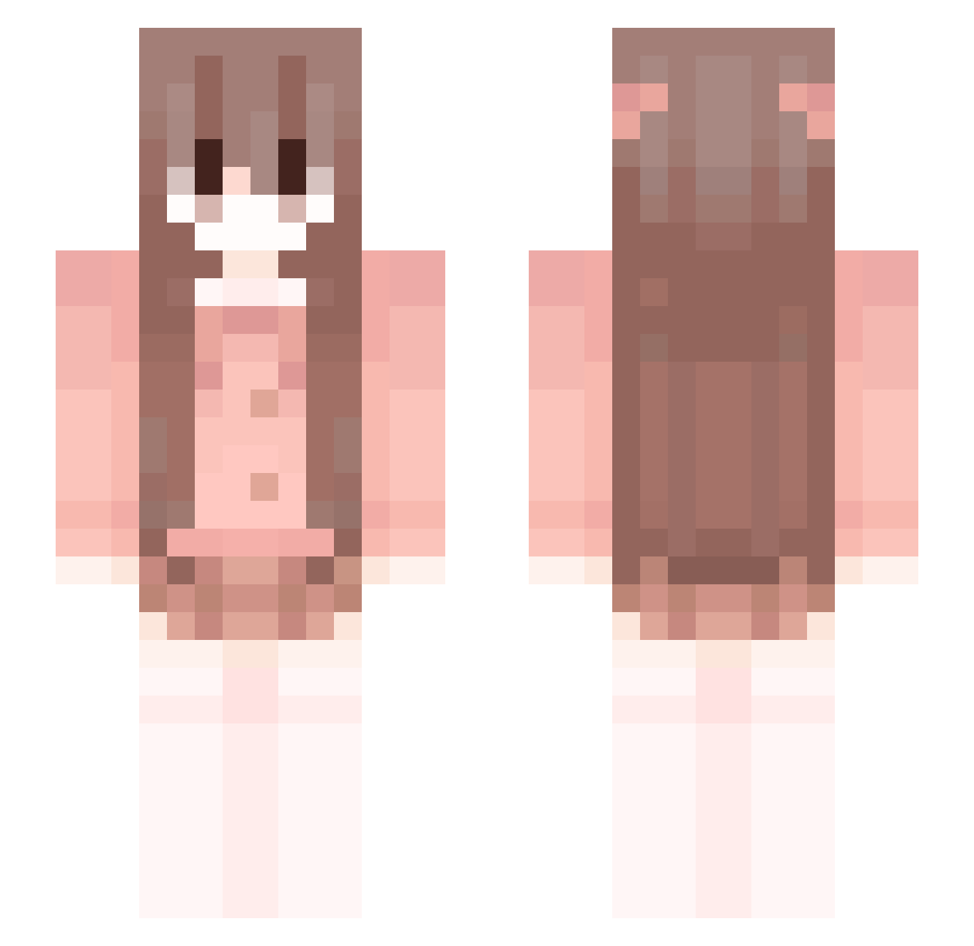 Knucior Minecraft skin, front and back view