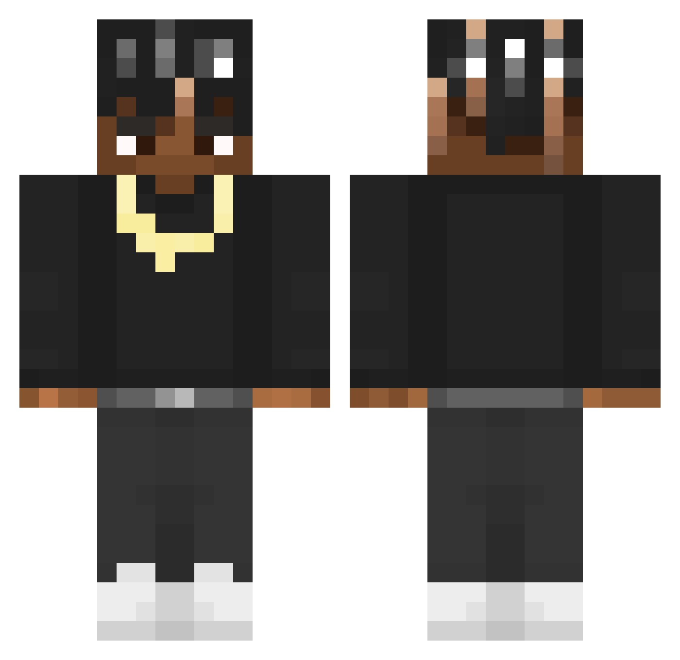 nejm76 Minecraft skin, front and back view