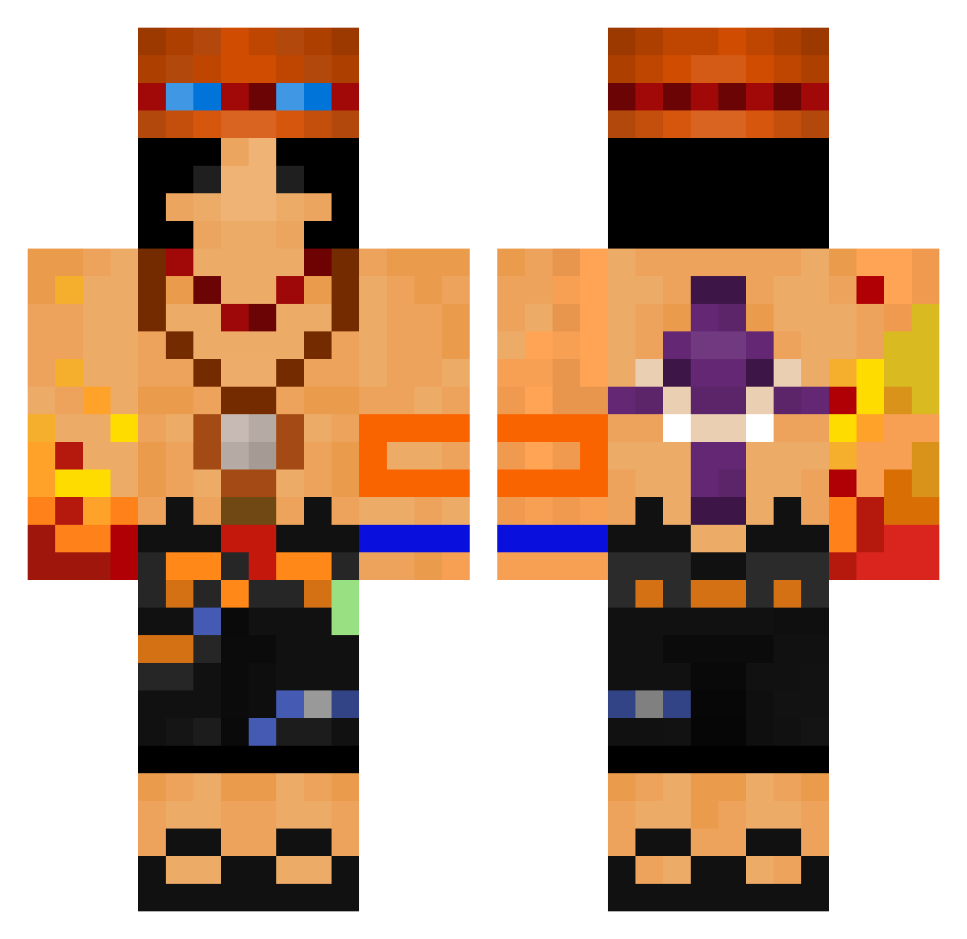 Zahzeez Minecraft skin, front and back view