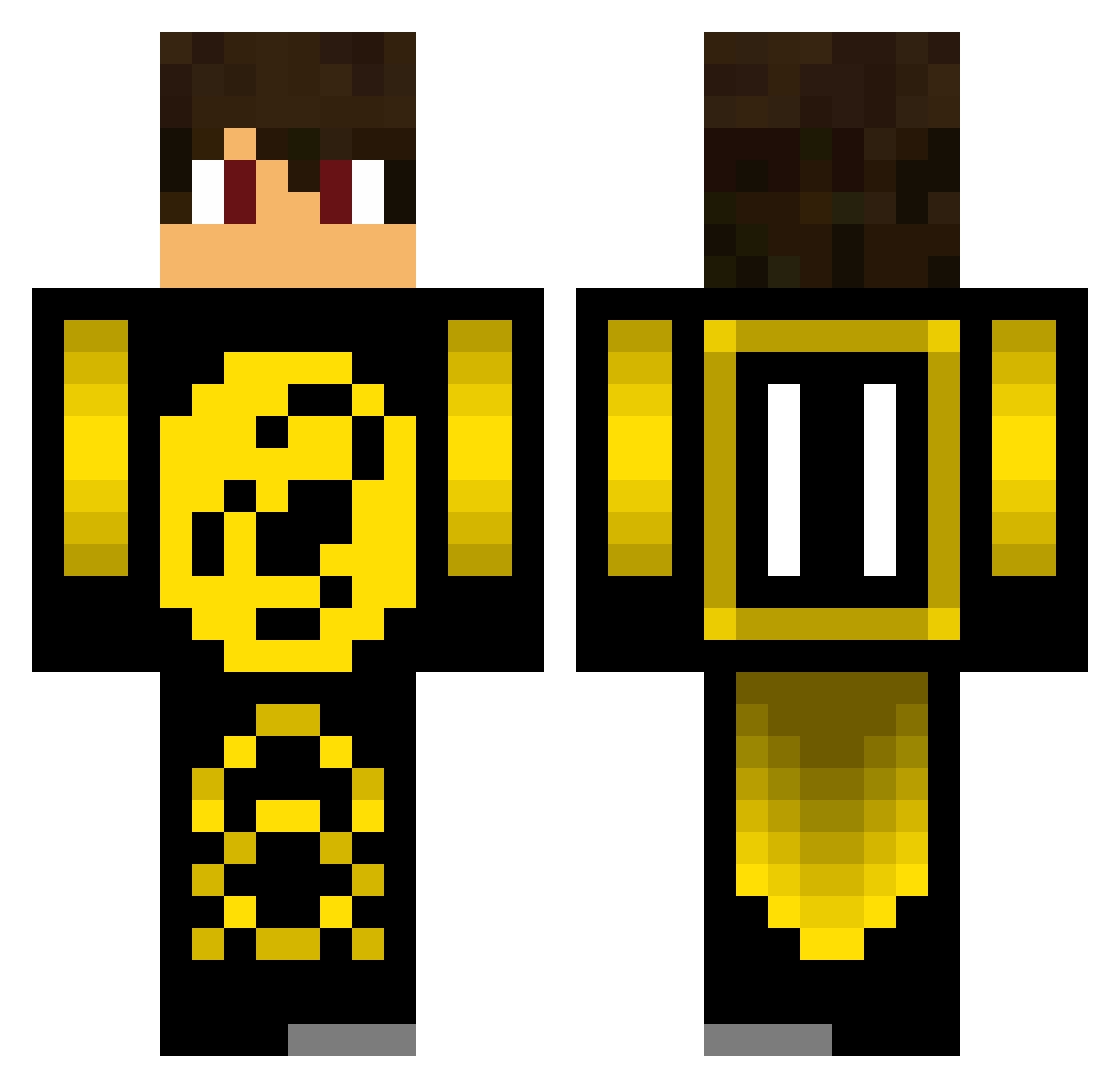 Ares040 Minecraft skin, front and back view