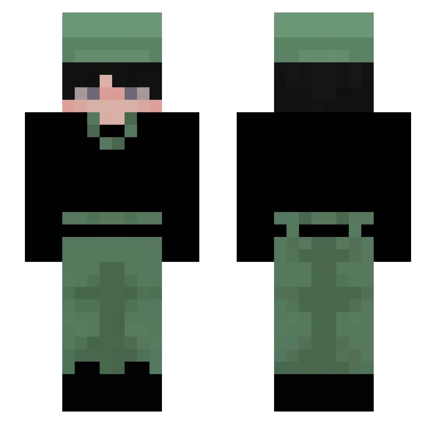 uqxn Minecraft skin, front and back view