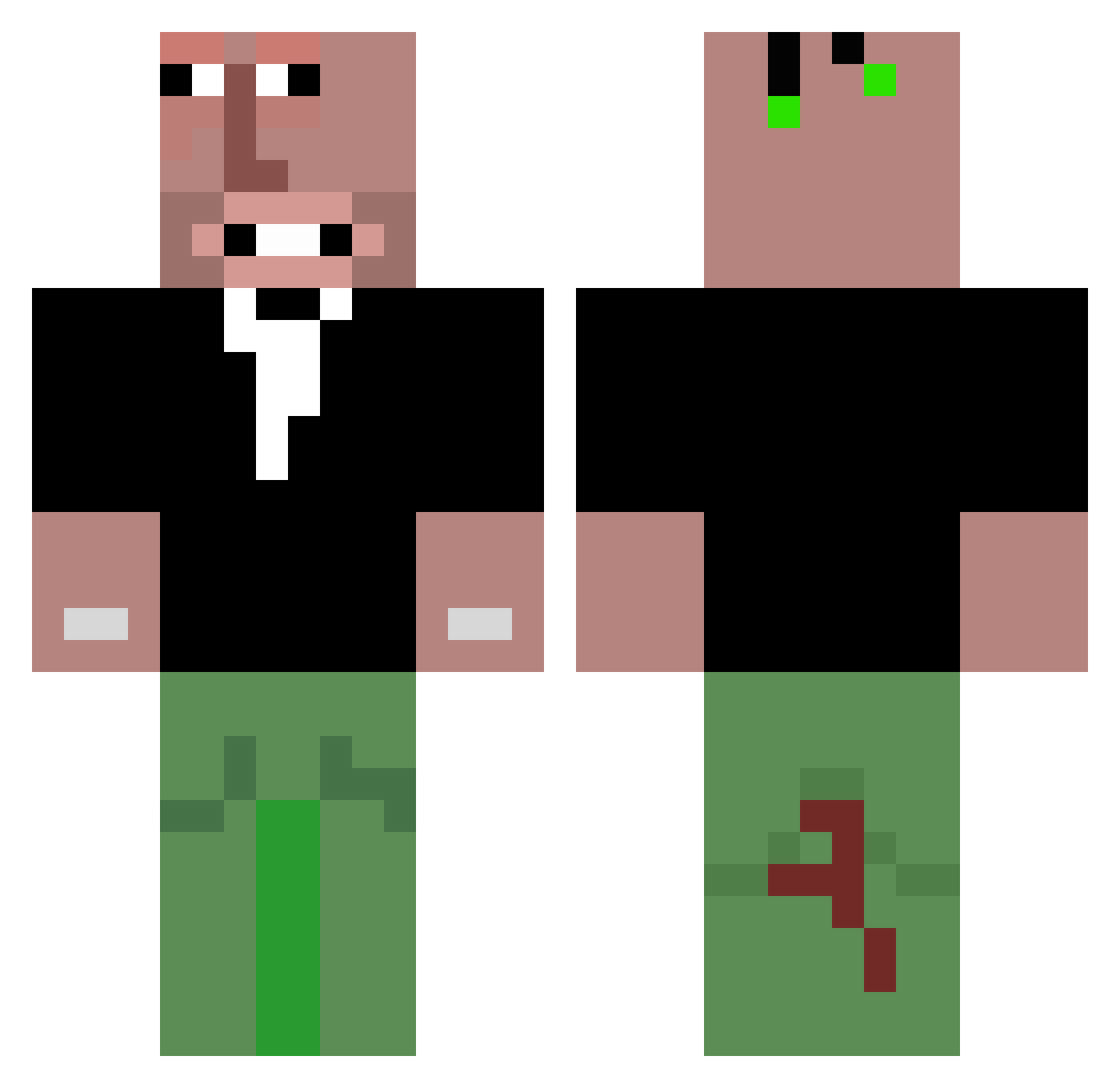 Kujooooo Minecraft skin, front and back view