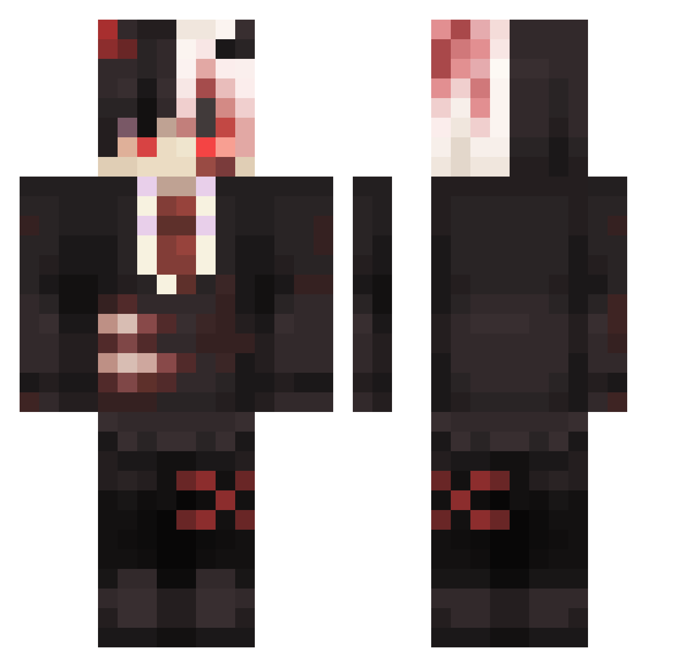 zAnxiety Minecraft skin, front and back view