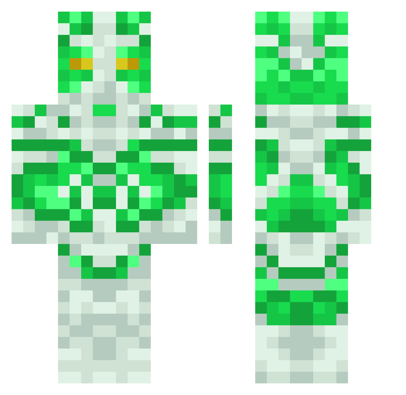 S4fe_H4ven Minecraft skin, front and back view
