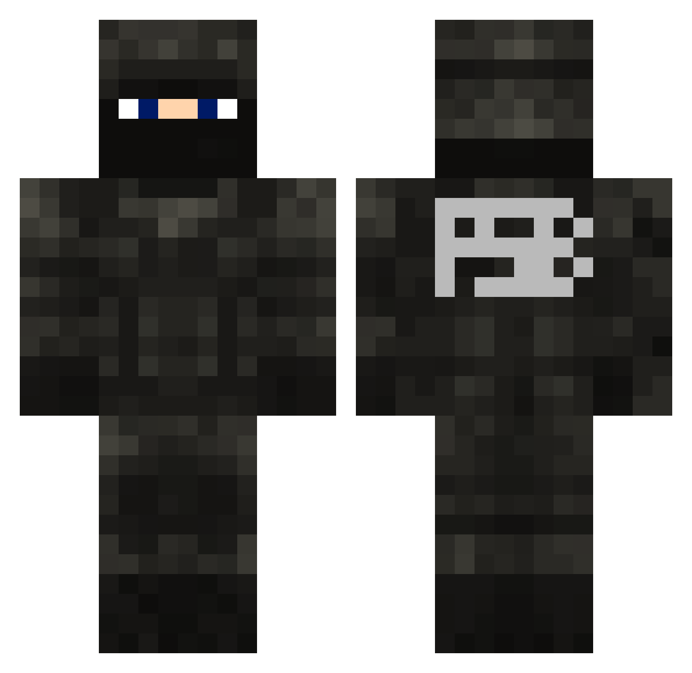 SqeeqDeal Minecraft skin, front and back view