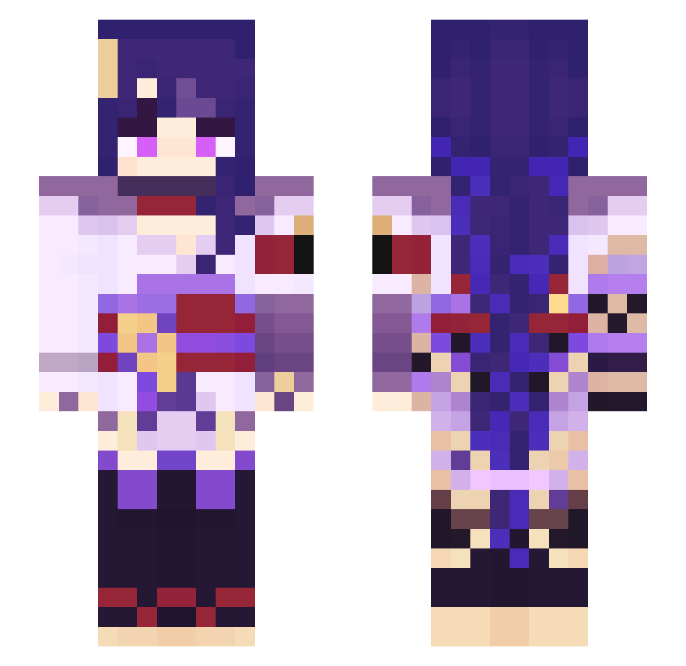 _Hunhow_ Minecraft skin, front and back view