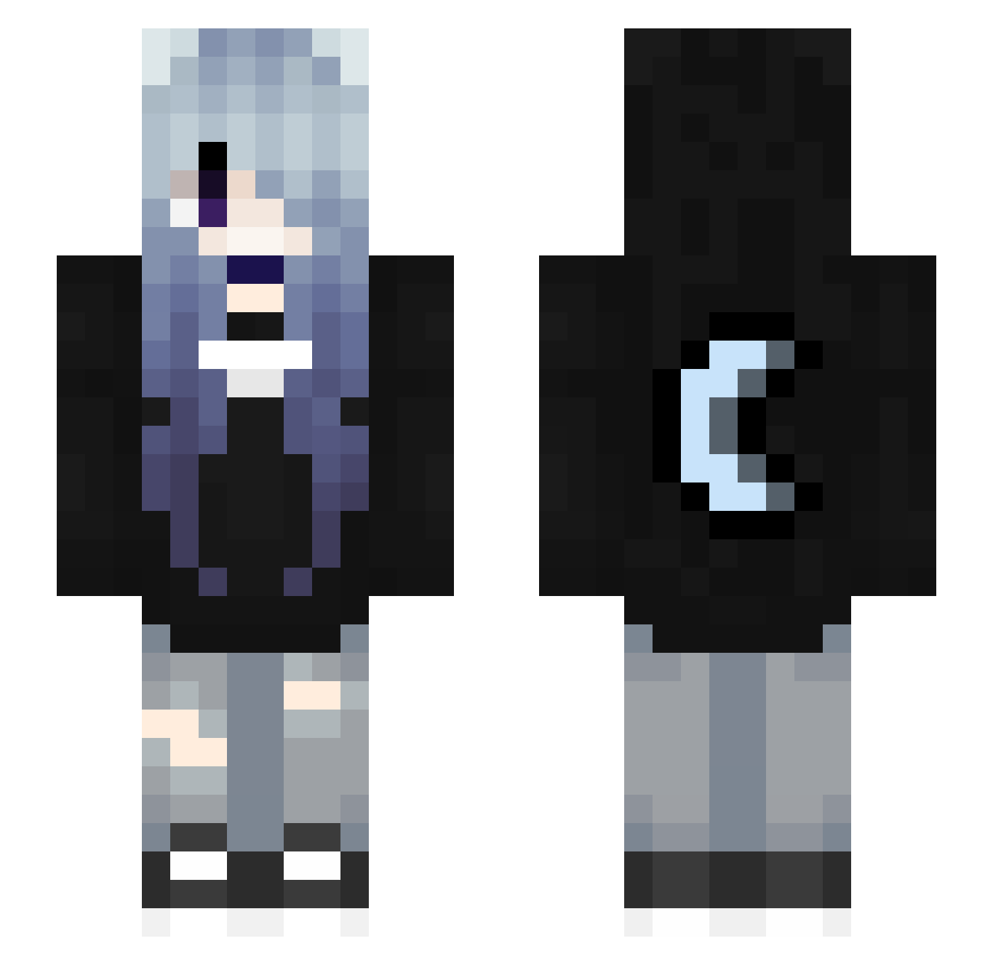 Velena Minecraft skin, front and back view