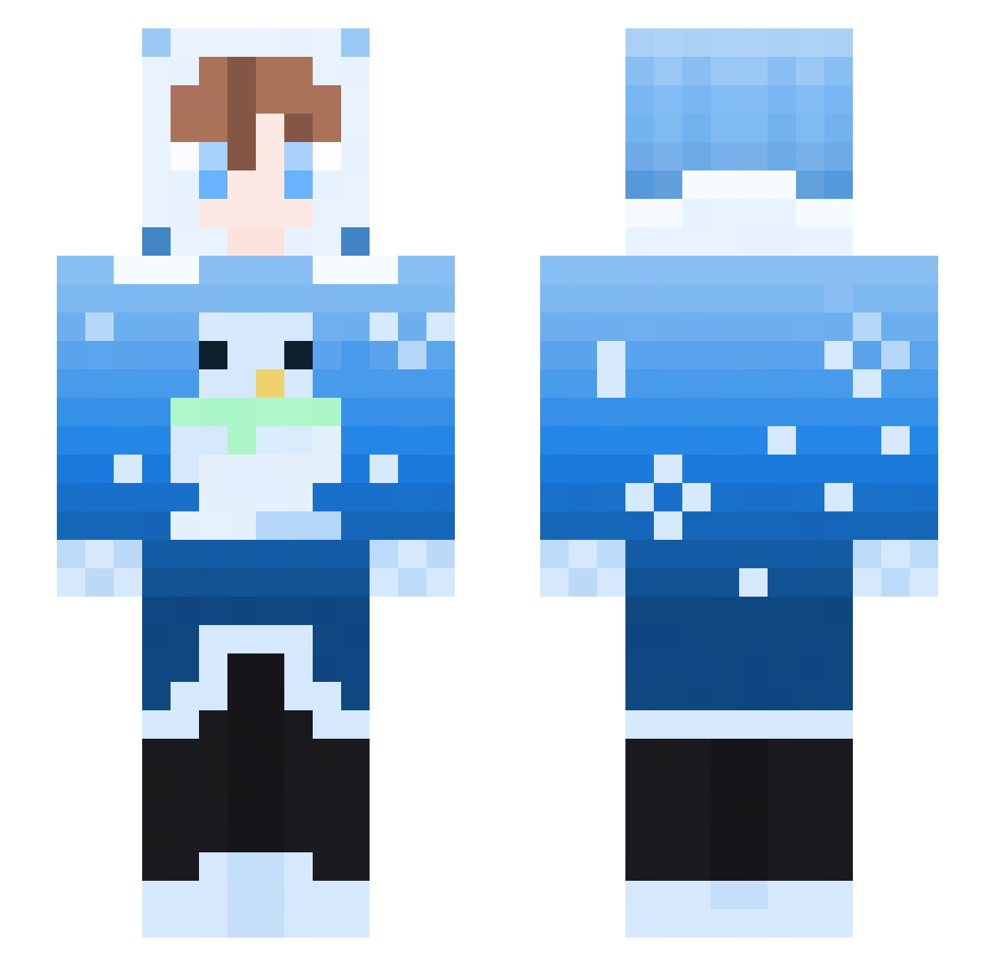 EU_Atsumu Minecraft skin, front and back view