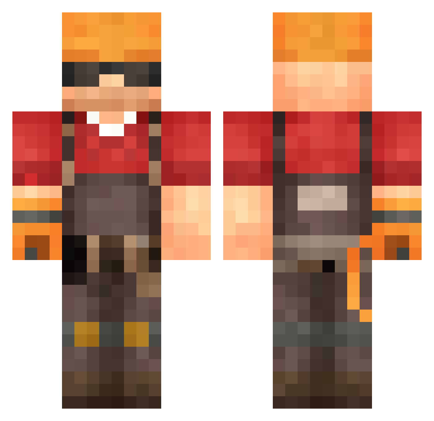 GuachoTTV Minecraft skin, front and back view