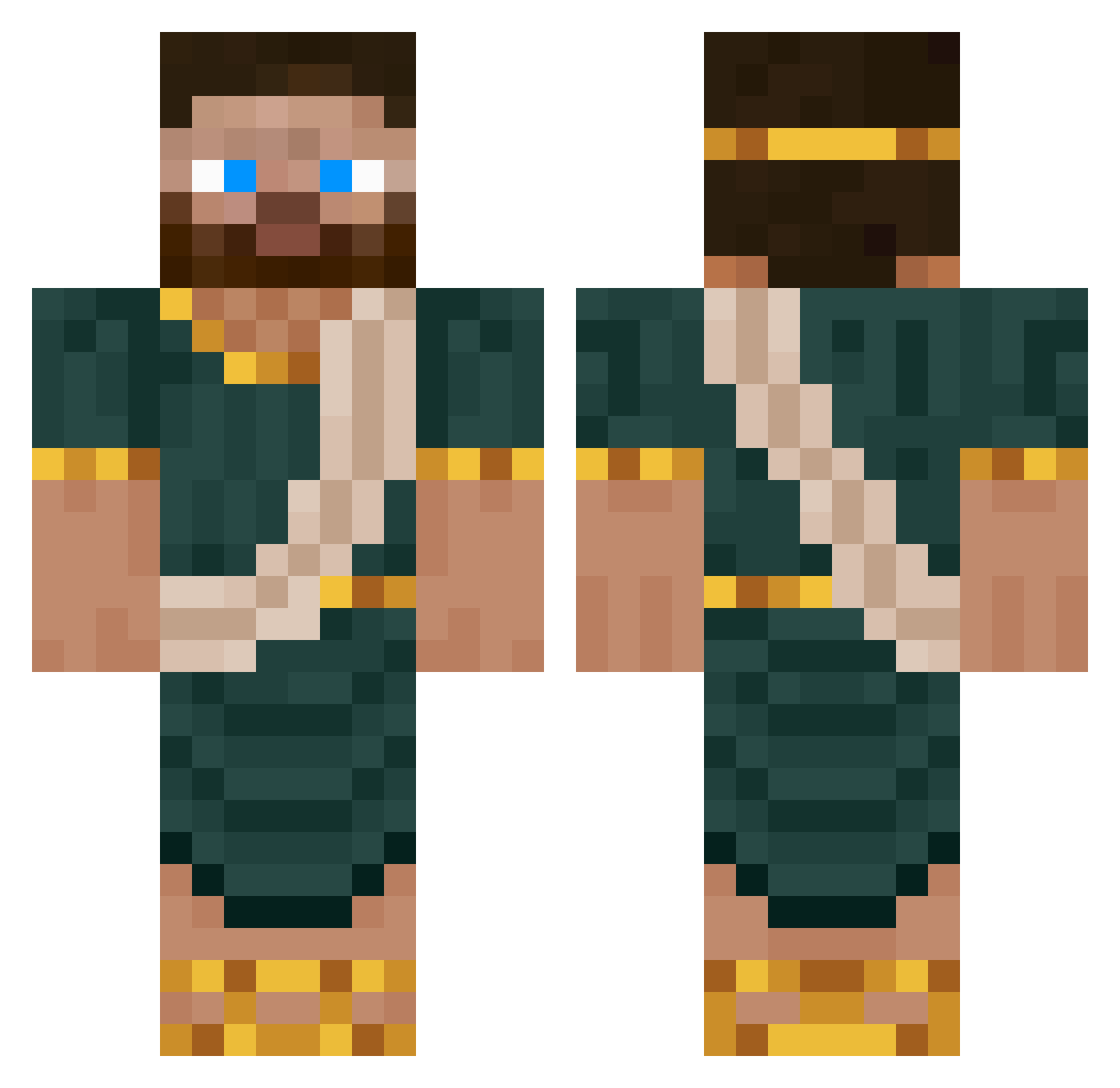 qwertykys Minecraft skin, front and back view