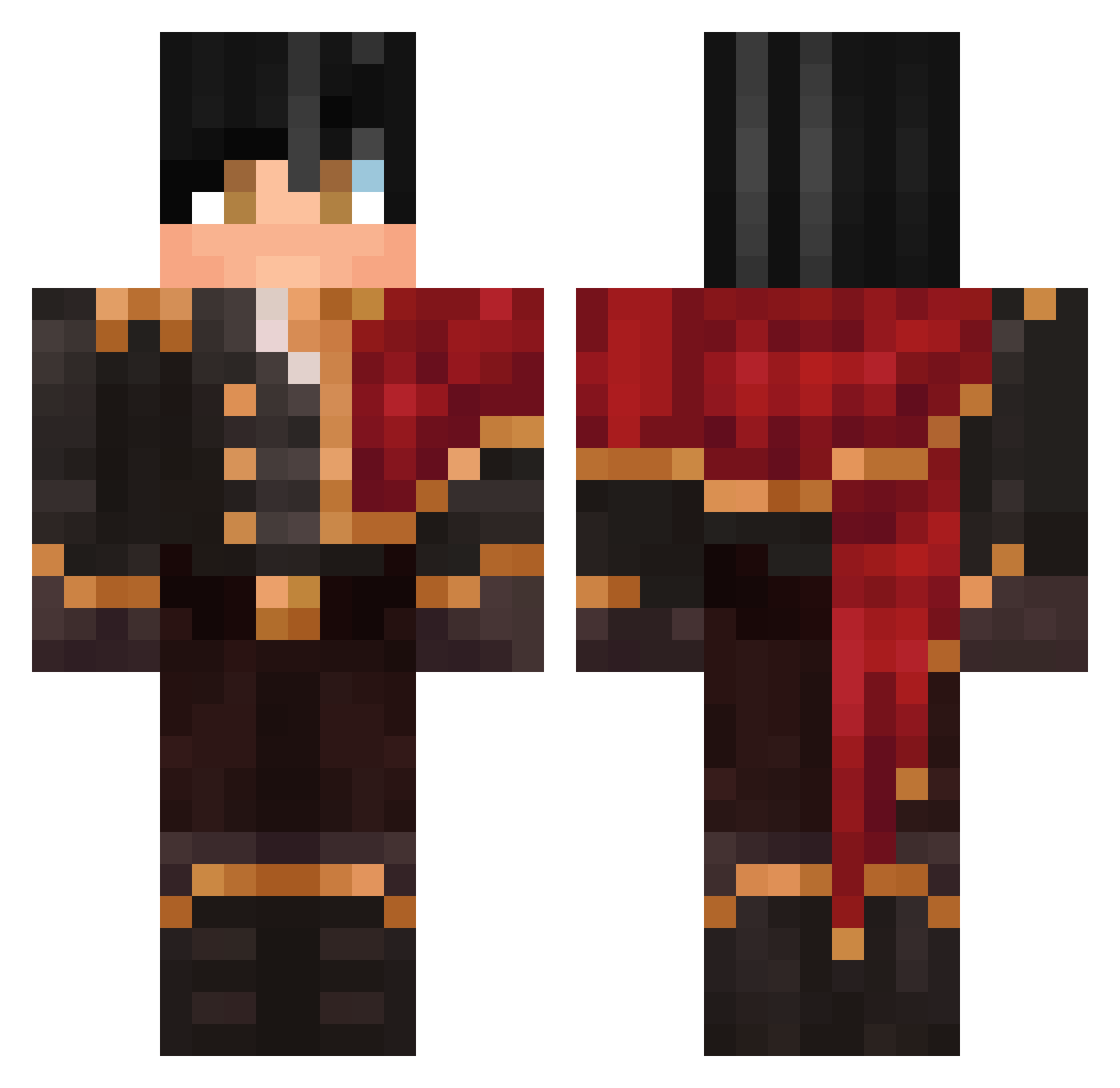 WAZRIL Minecraft skin, front and back view
