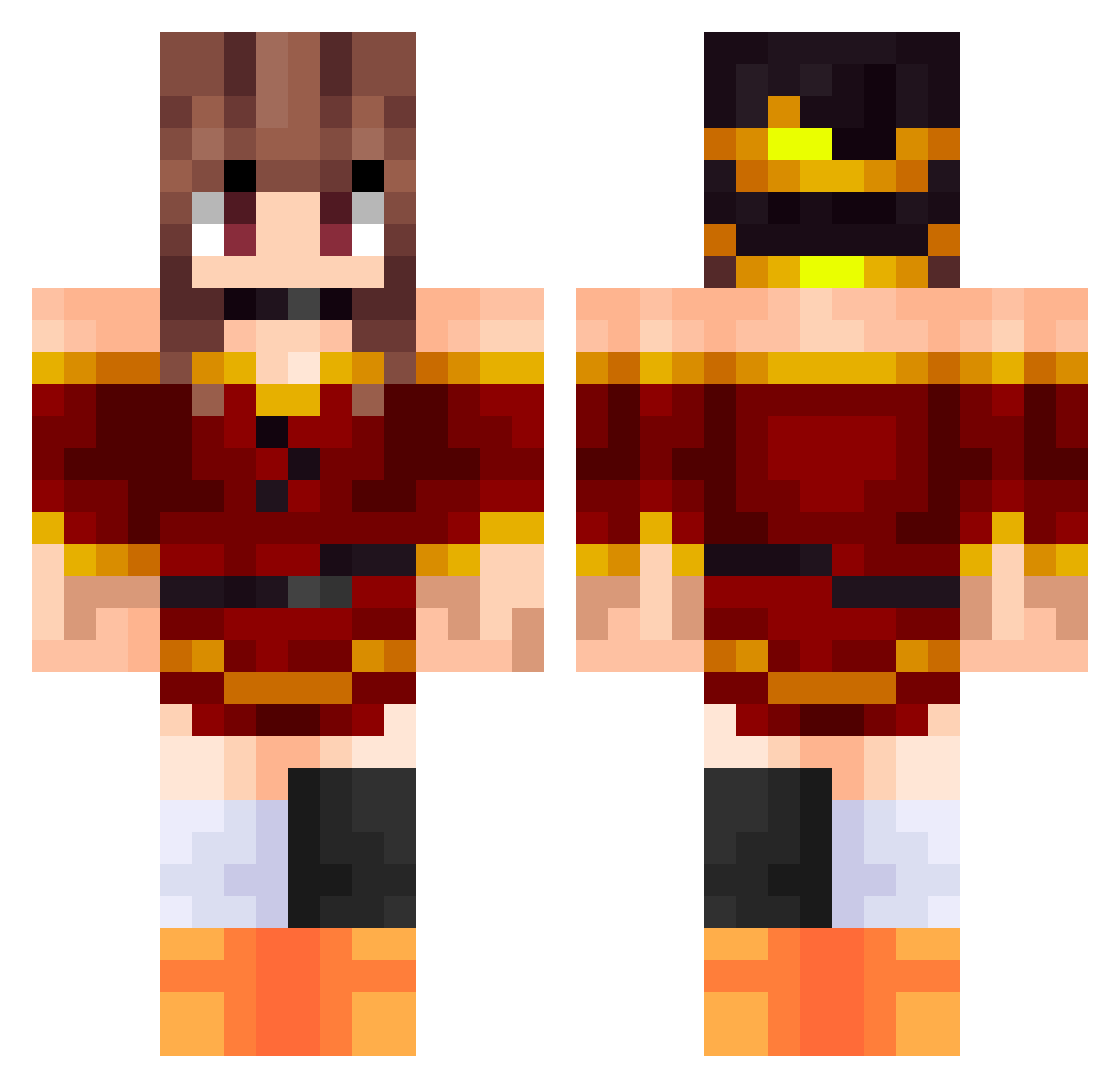 poppojken Minecraft skin, front and back view