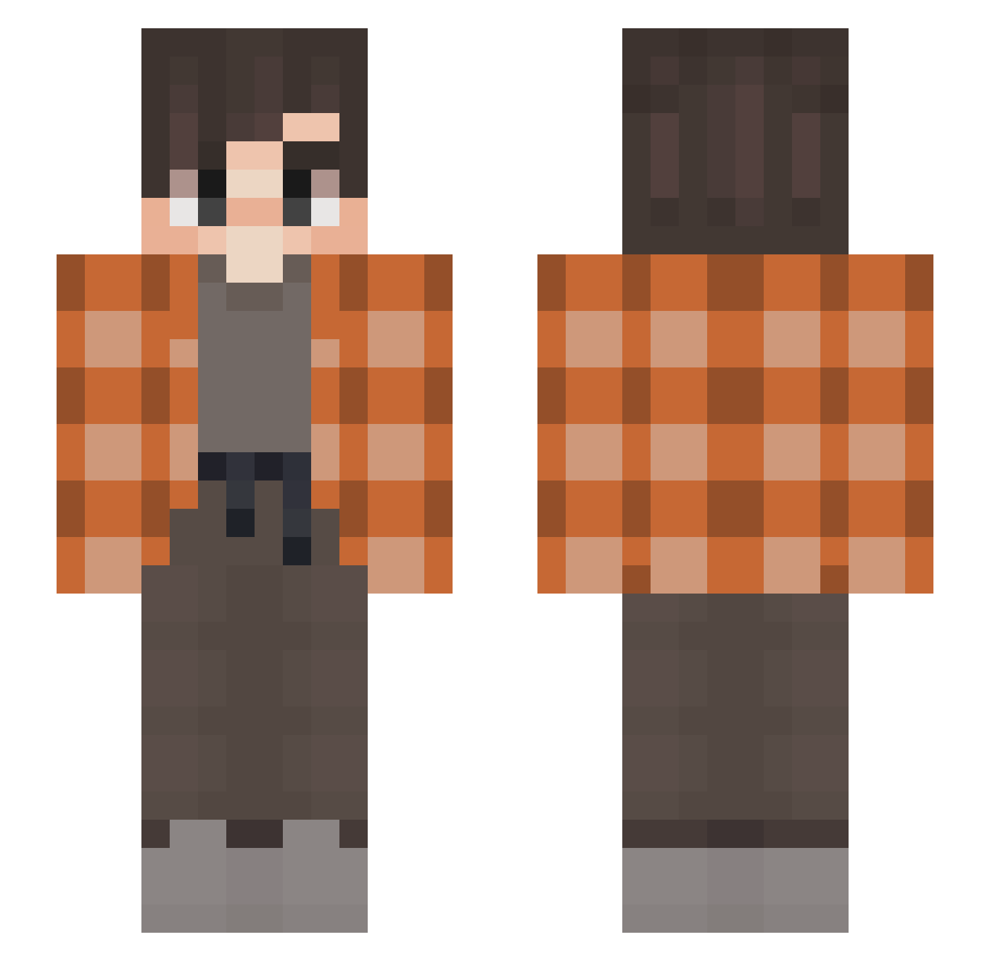 WhomstAdam Minecraft skin, front and back view