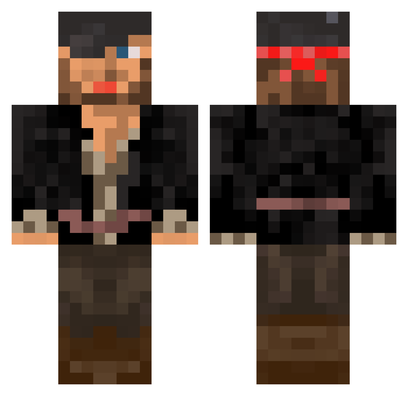 Murein Minecraft skin, front and back view