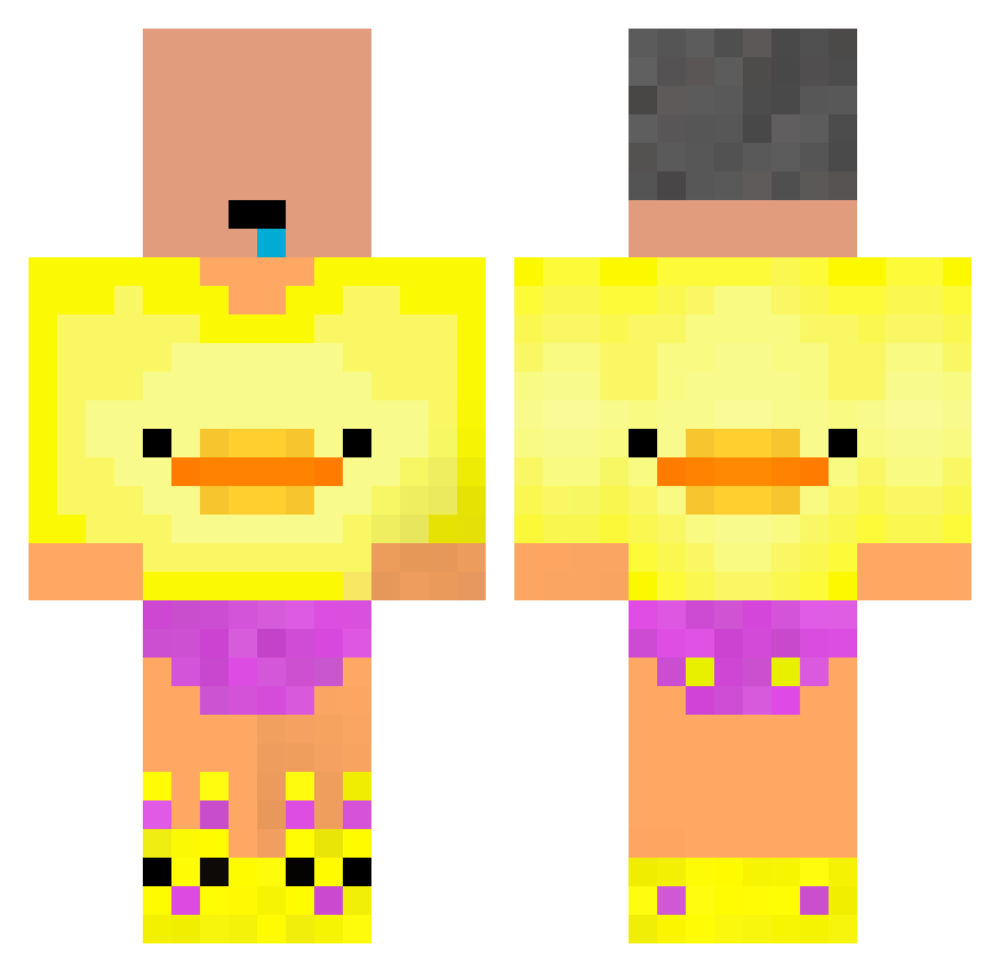 Prex1337 Minecraft skin, front and back view