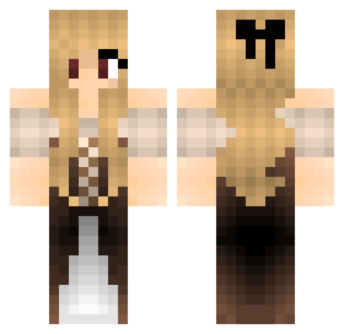 Trotters Minecraft skin, front and back view