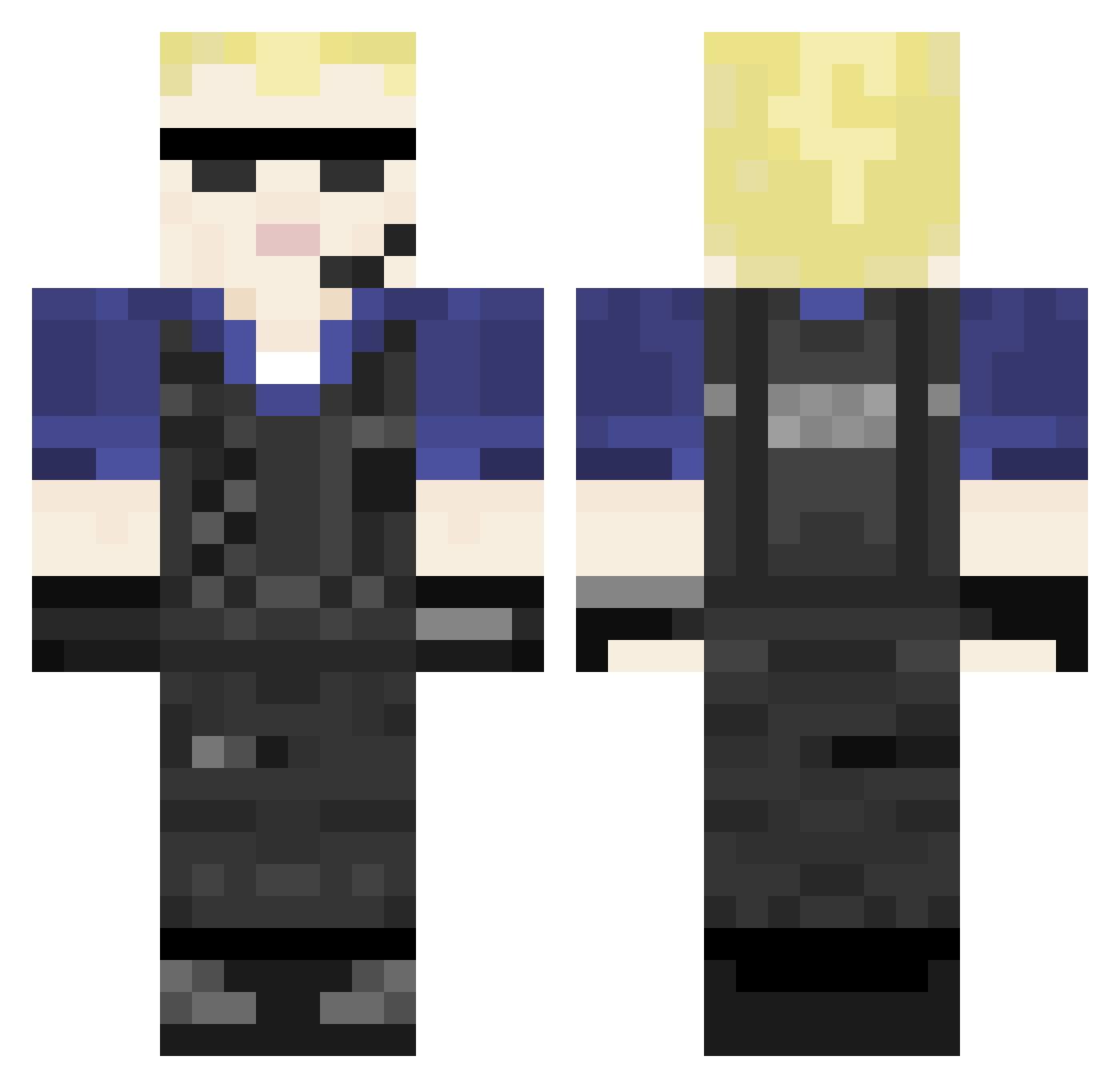 Dani3lussy Minecraft skin, front and back view