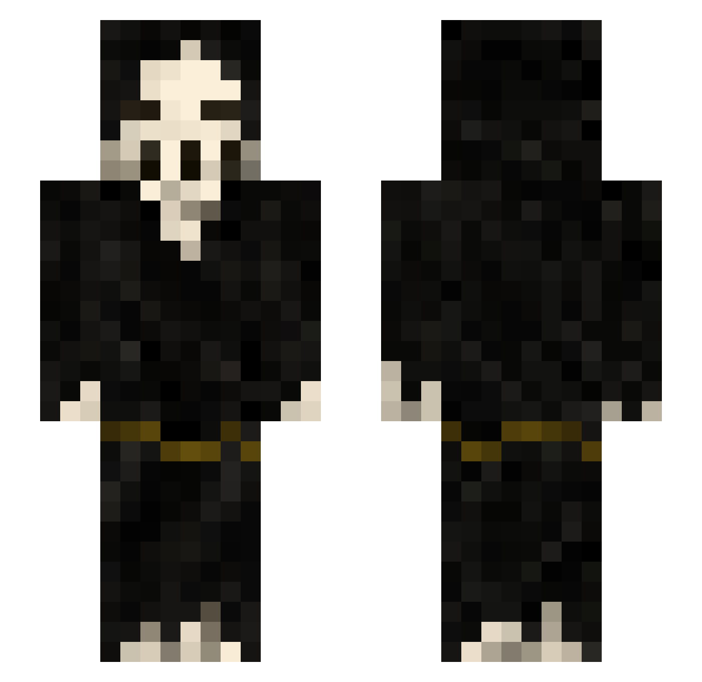 grimreapper Minecraft skin, front and back view