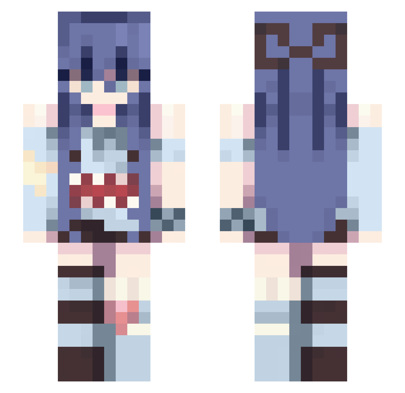 Aiiro_Wun Minecraft skin, front and back view