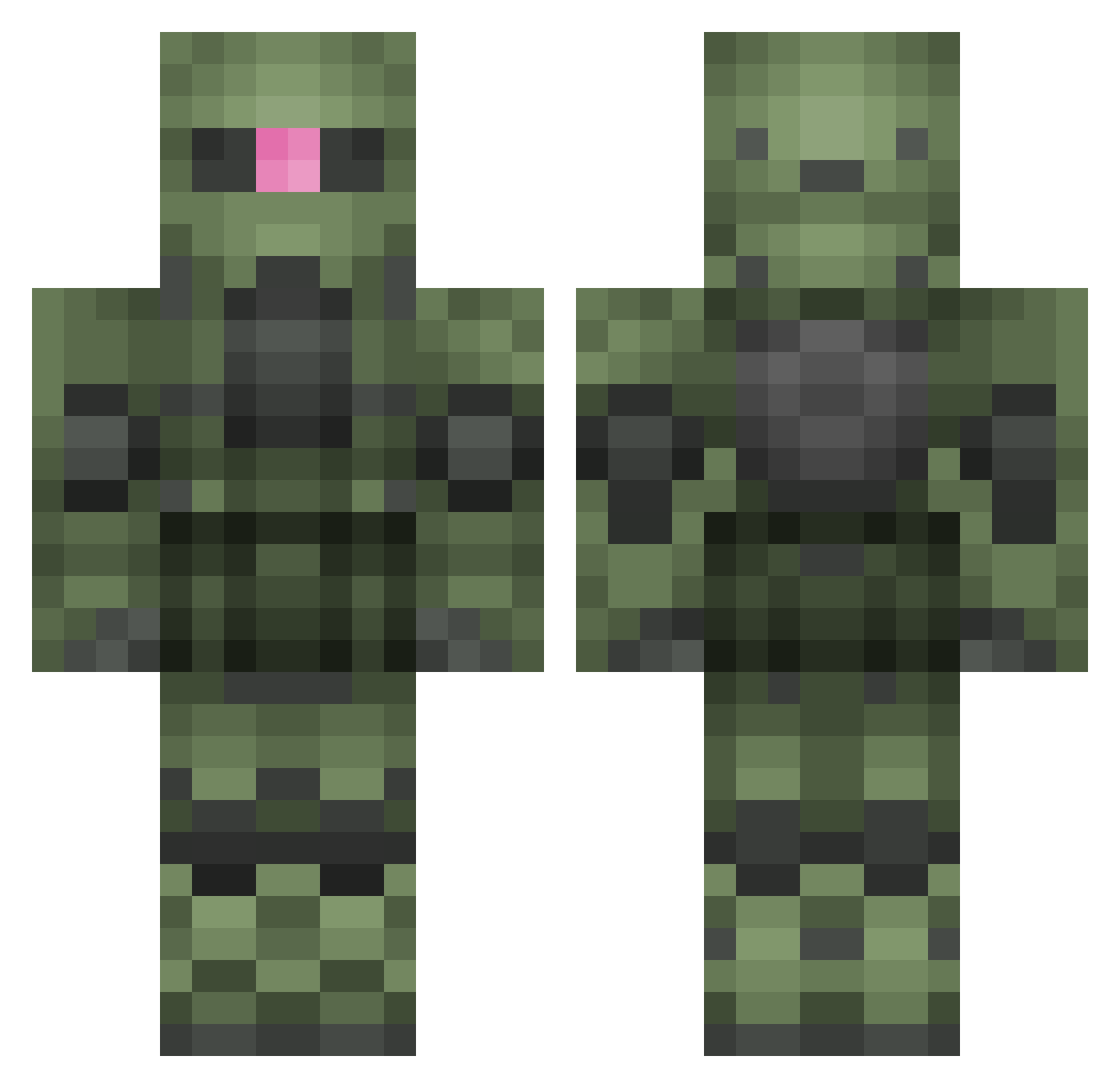 felda Minecraft skin, front and back view