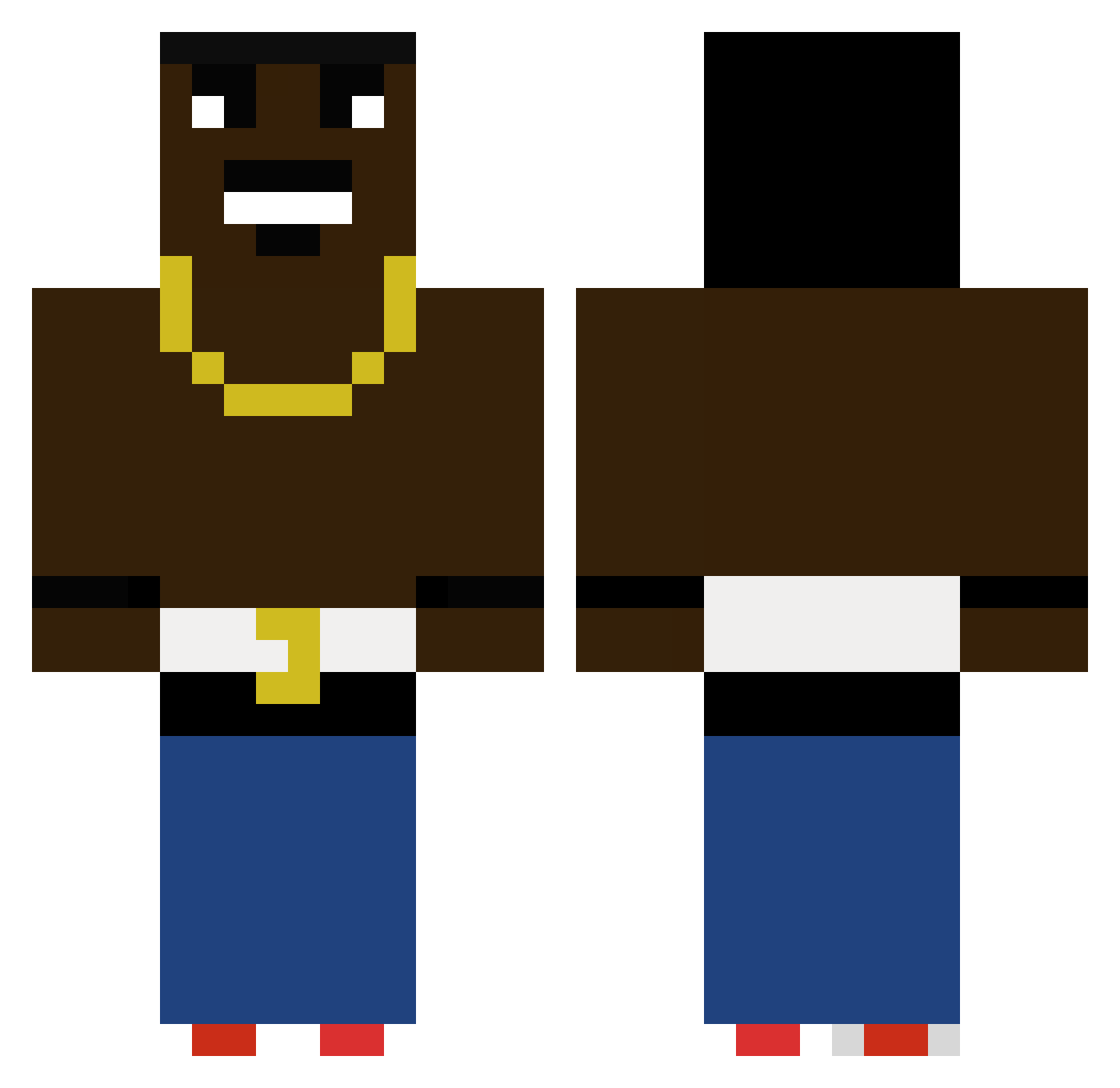 Darby Minecraft skin, front and back view