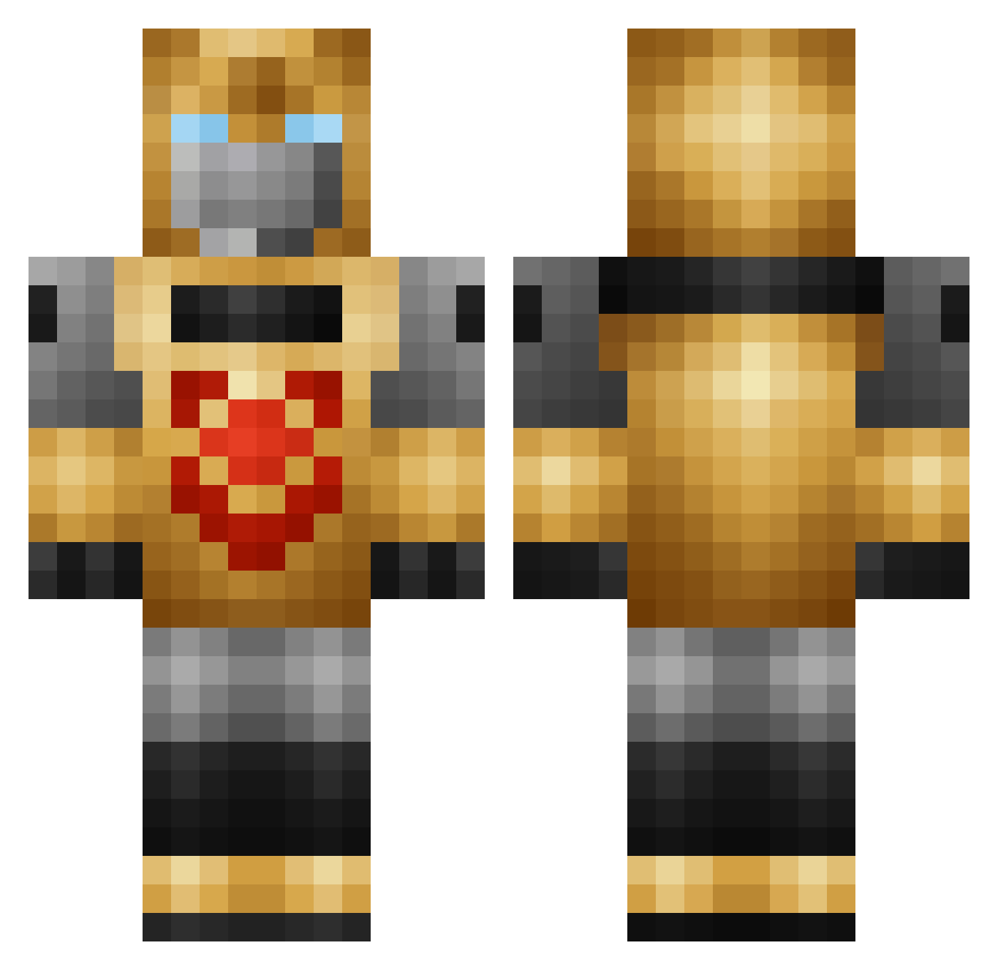 iiluvvlean Minecraft skin, front and back view