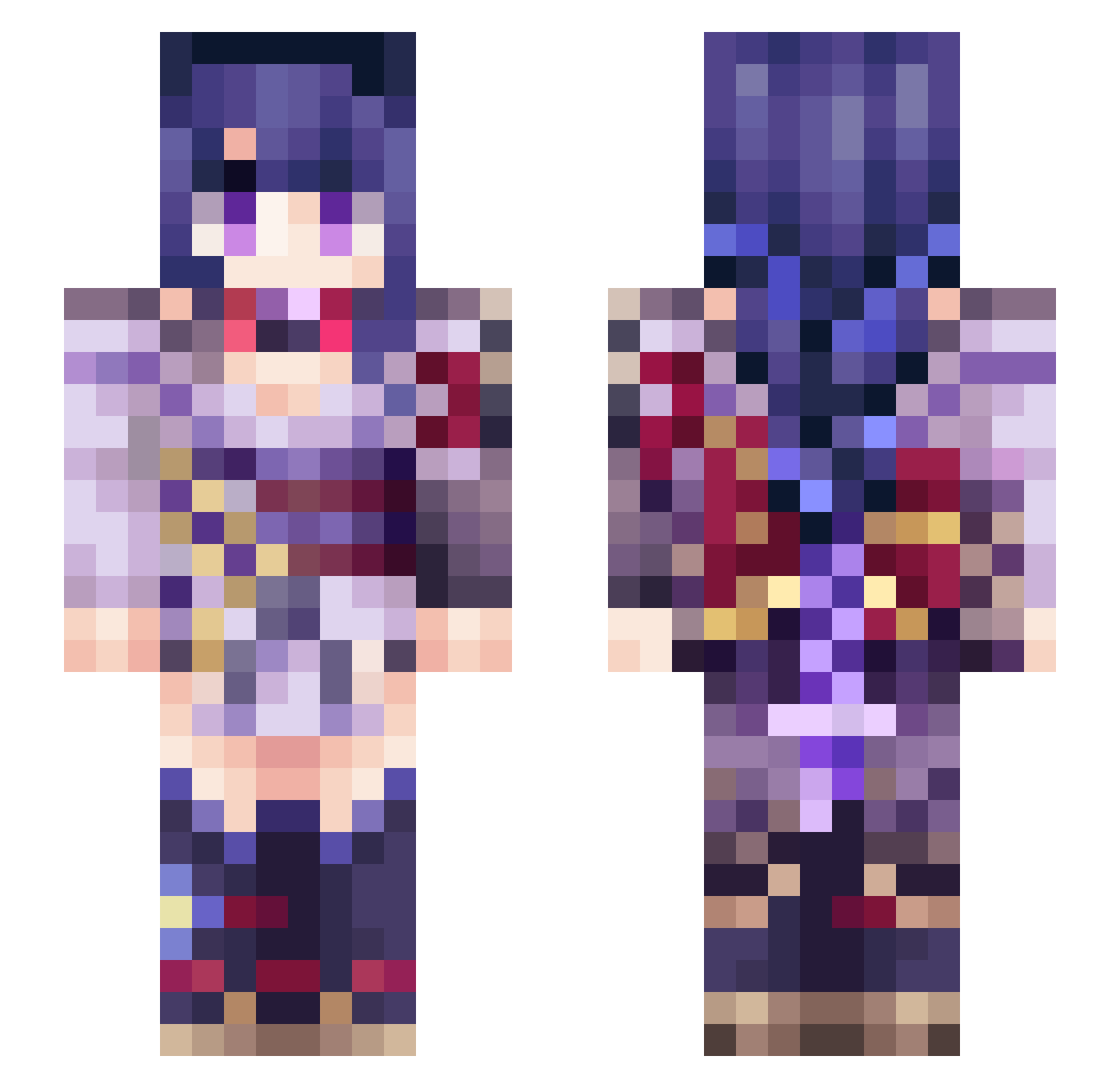 wu87 Minecraft skin, front and back view
