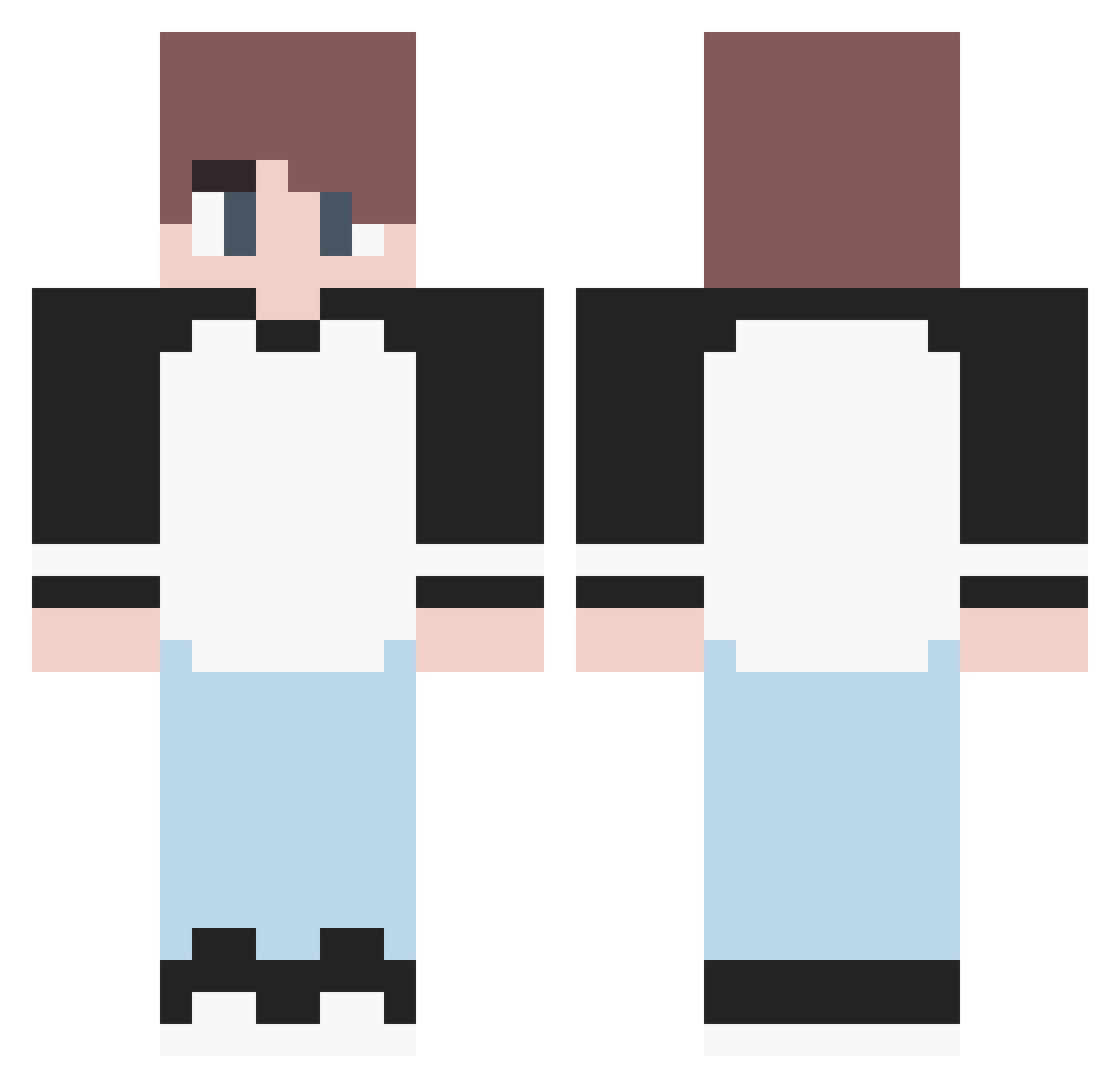 Whelistan Minecraft skin, front and back view