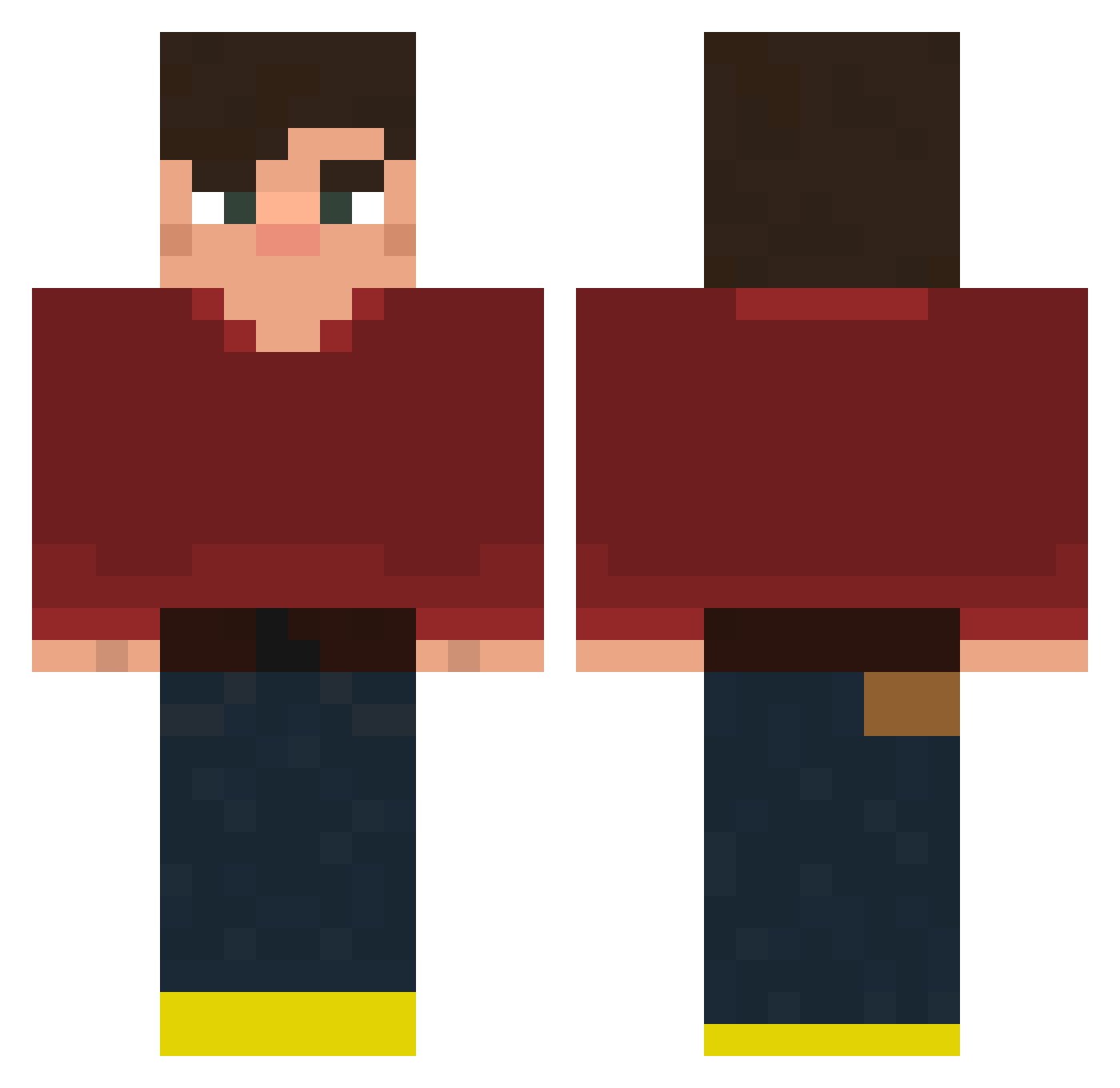 Wojtinhi Minecraft skin, front and back view