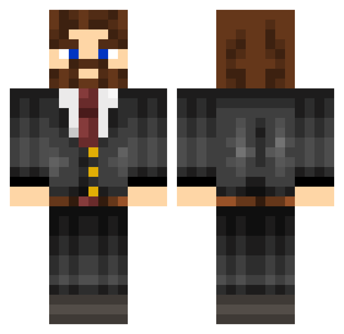 Totem654 Minecraft skin, front and back view