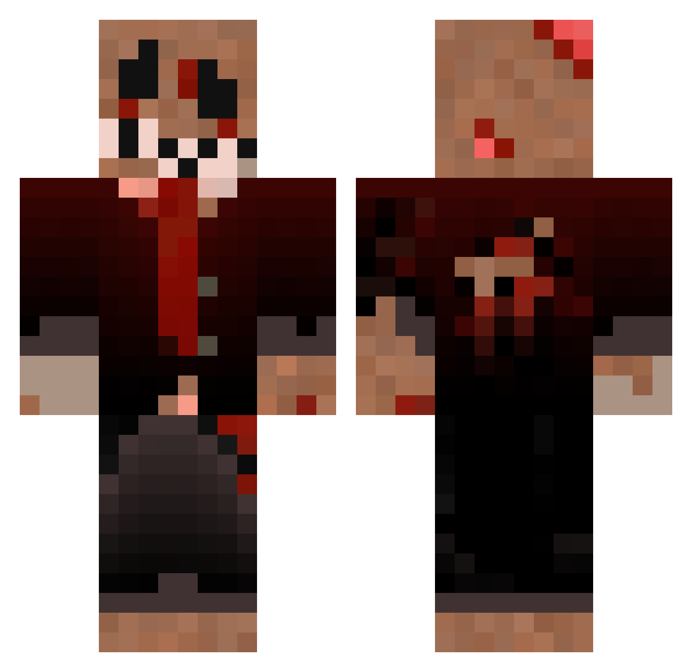 Rethliel Minecraft skin, front and back view