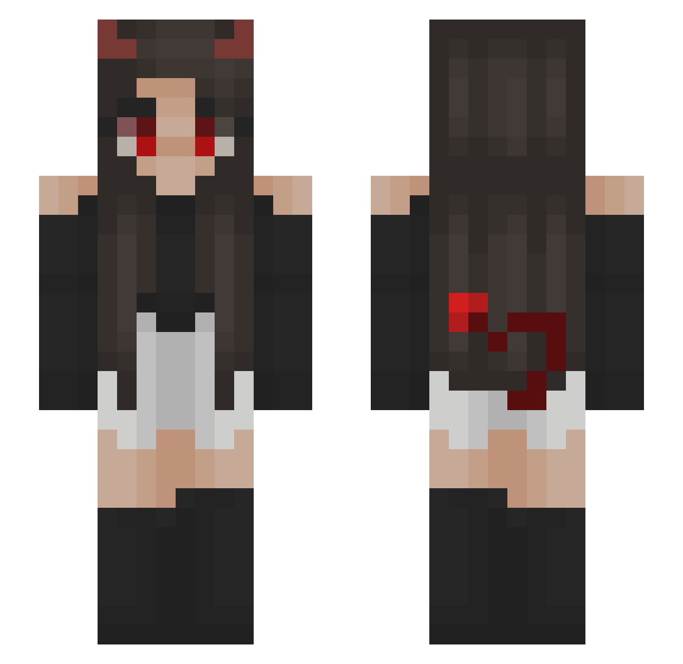 Erika1948 Minecraft skin, front and back view