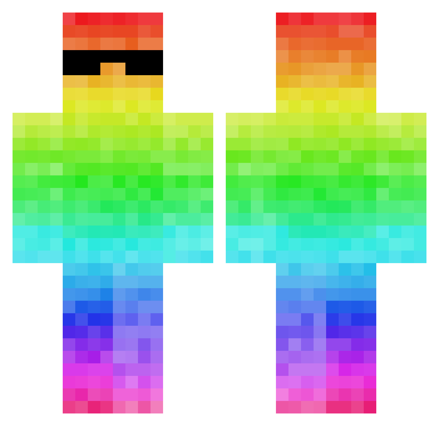 YUPOPKL Minecraft skin, front and back view