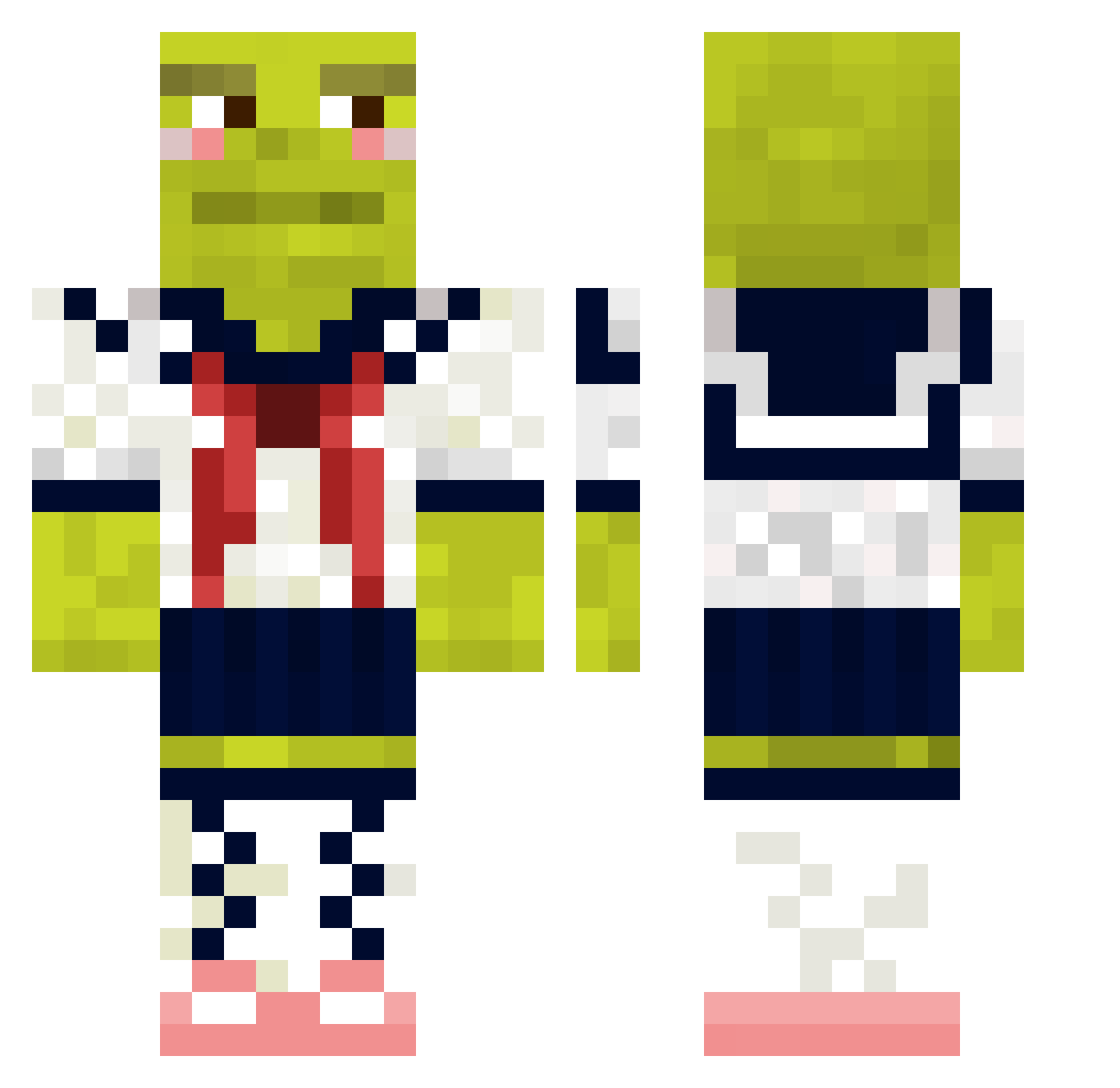 Duke210 Minecraft skin, front and back view