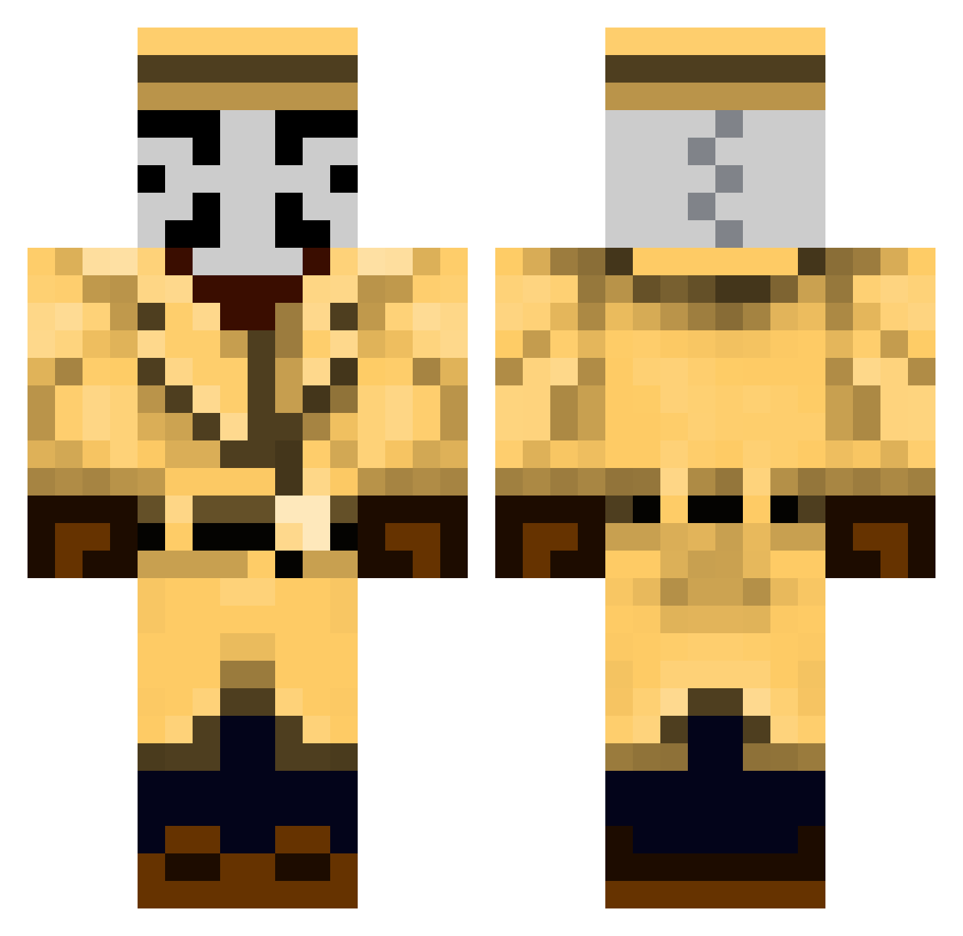 Verged Minecraft skin, front and back view