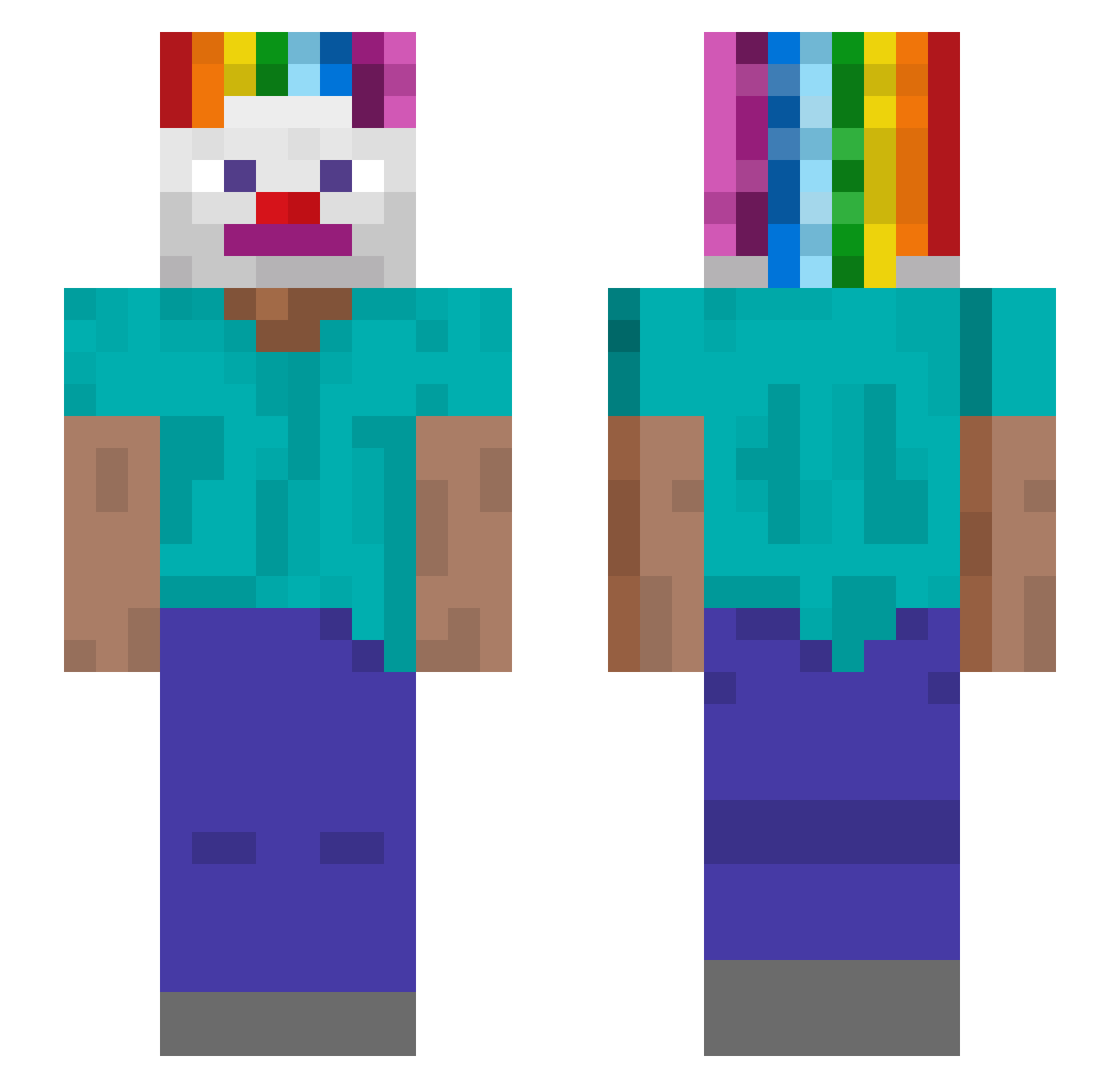 zBrieH Minecraft skin, front and back view