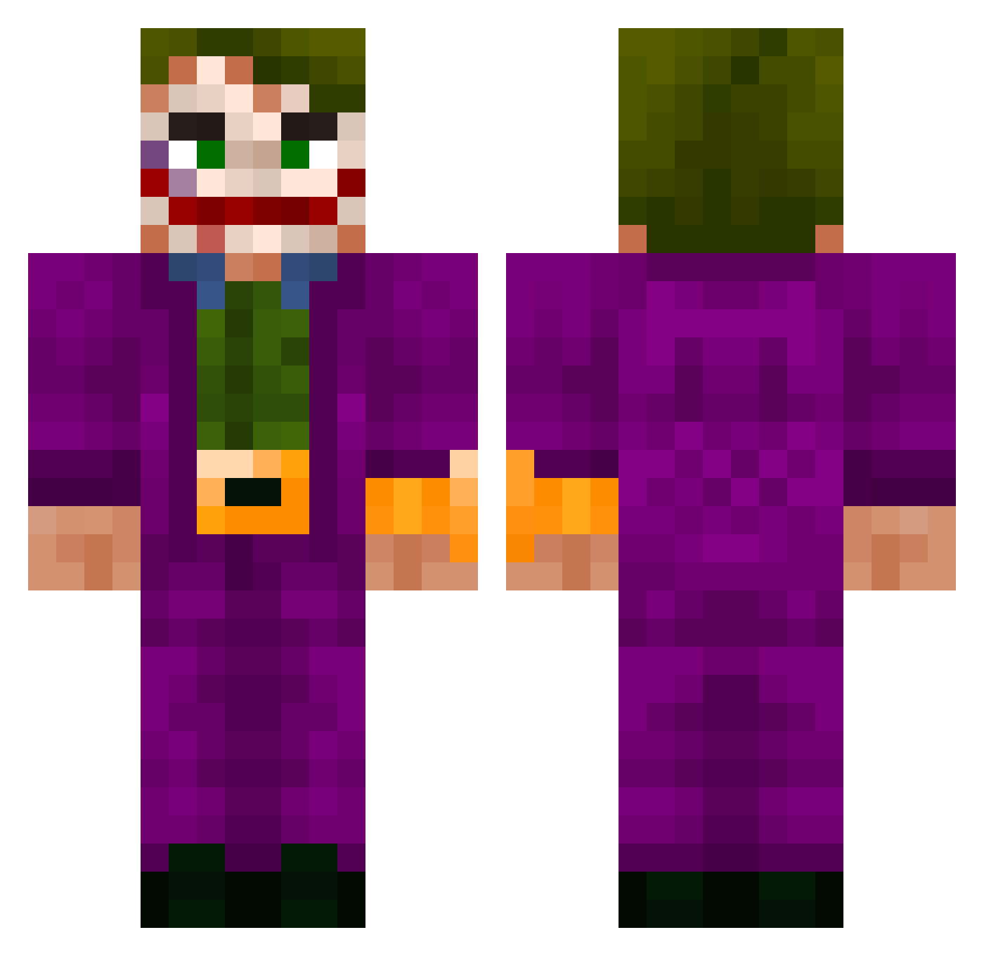 NOkDA135 Minecraft skin, front and back view