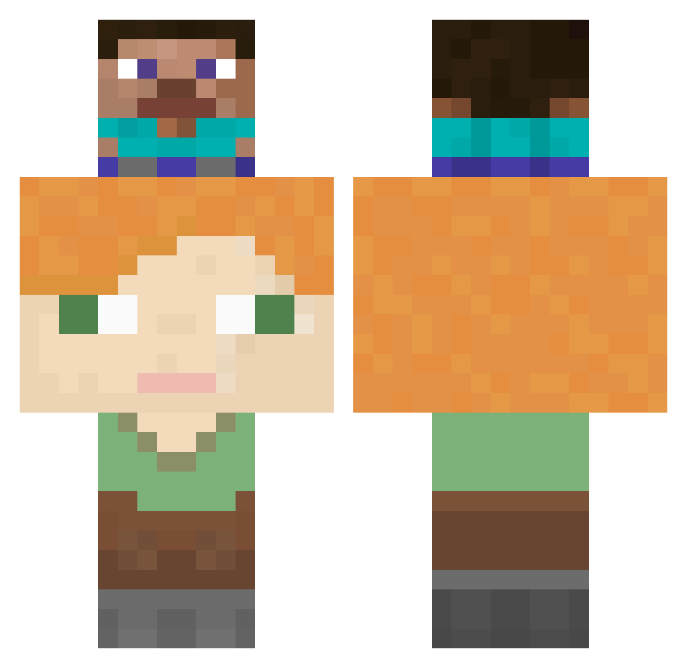 XXXManuel Minecraft skin, front and back view