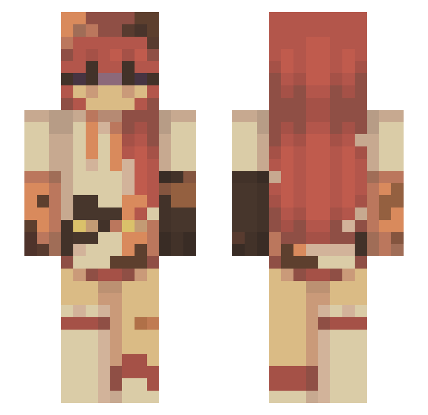 sobajduzyfjut Minecraft skin, front and back view