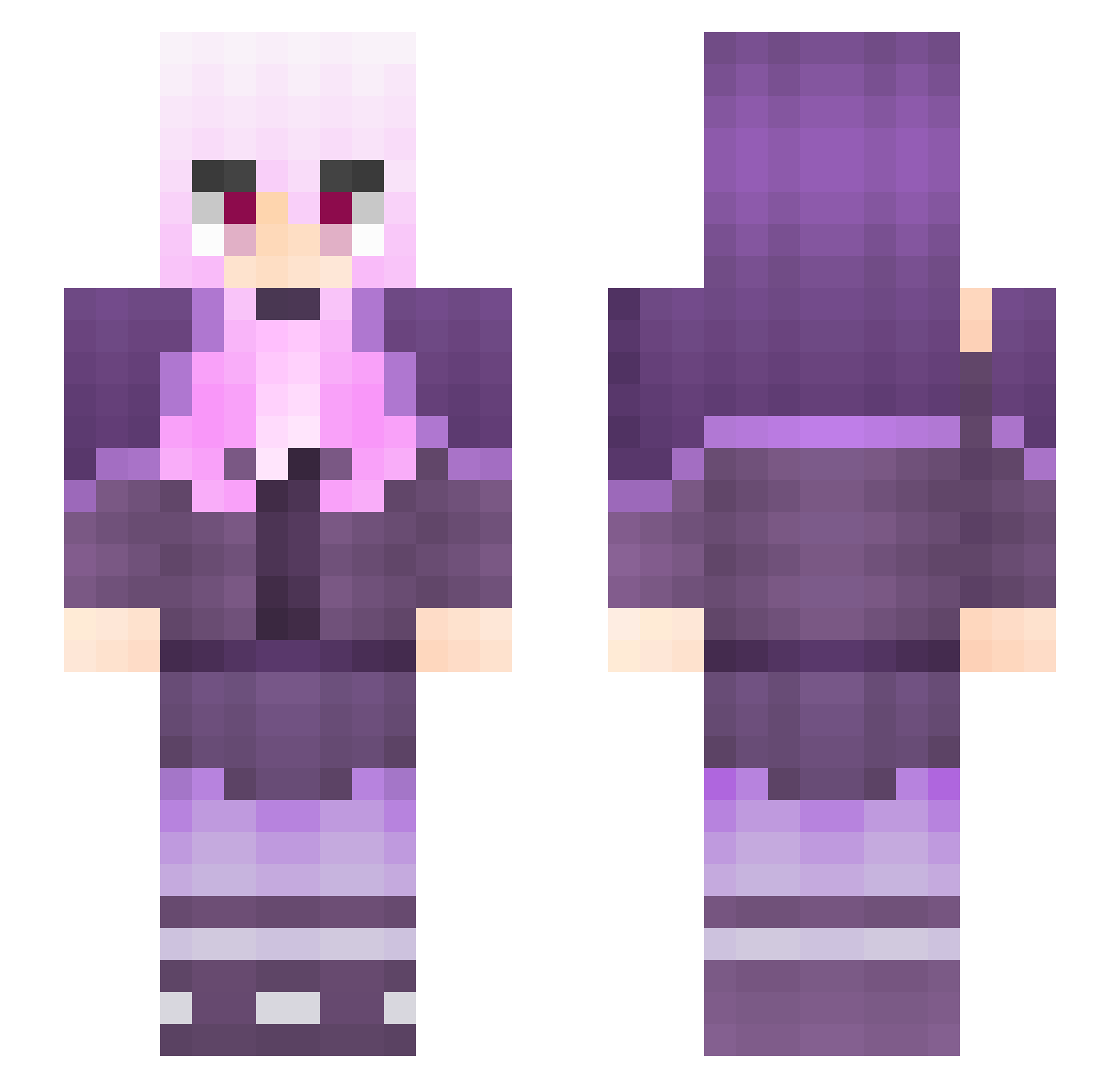 Aukn Minecraft skin, front and back view