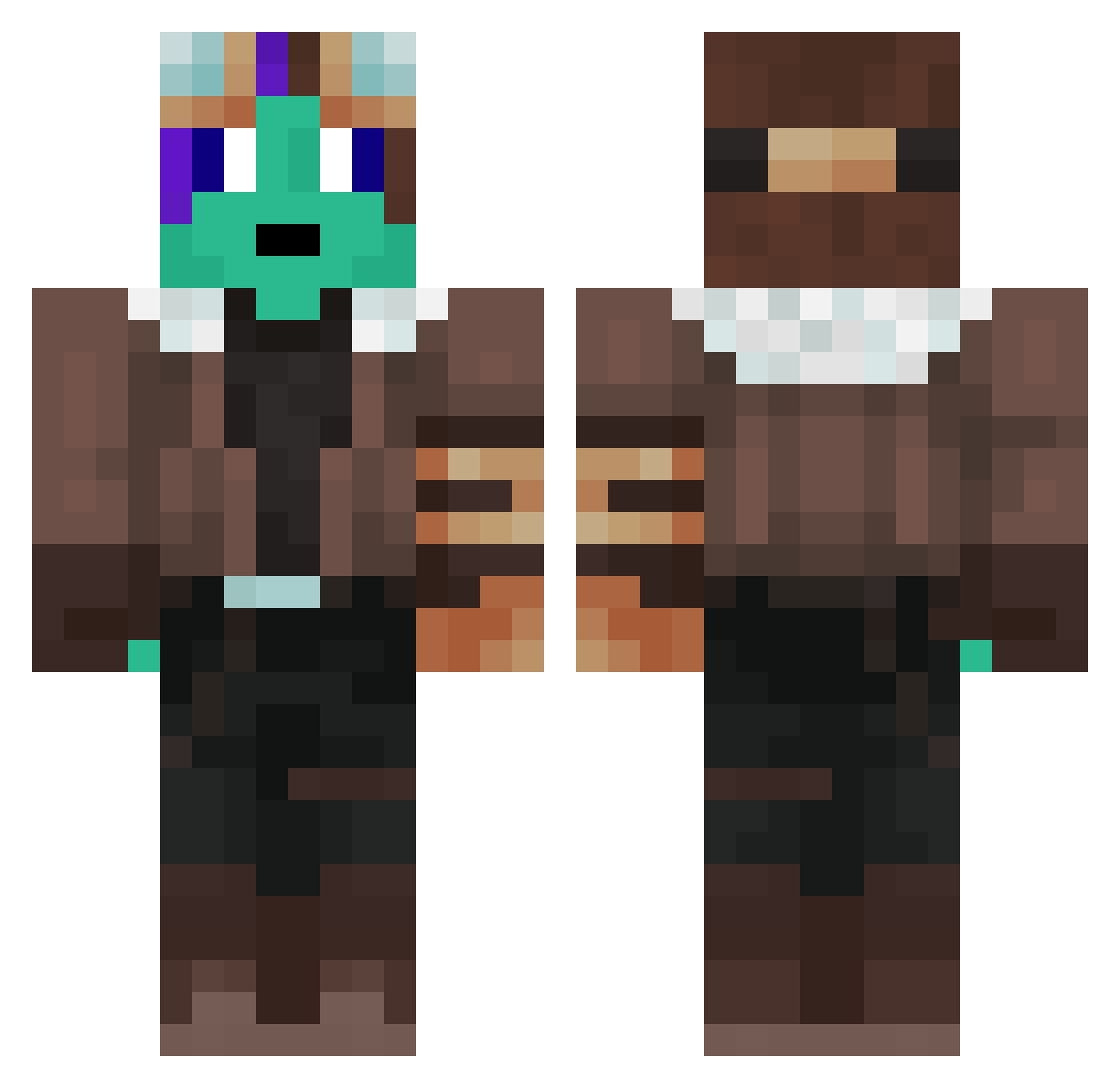 Yakashi_ Minecraft skin, front and back view