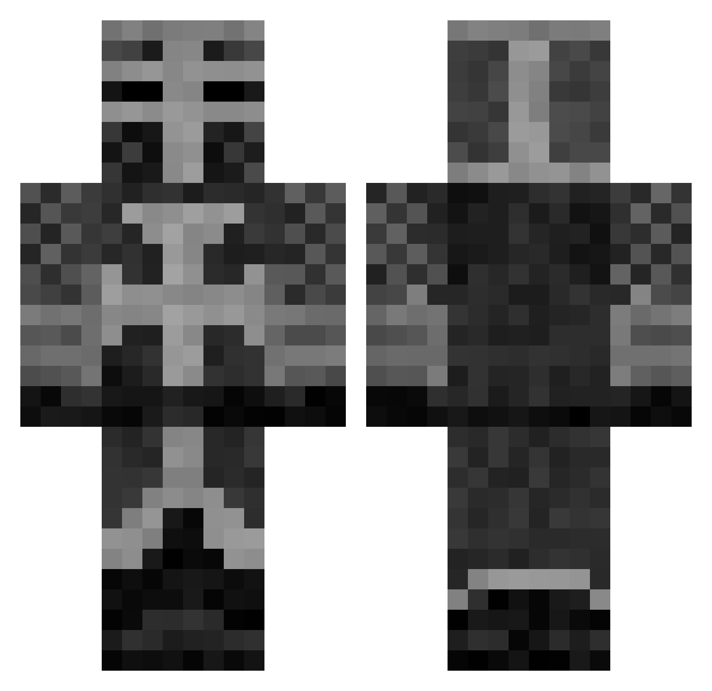 randombad Minecraft skin, front and back view